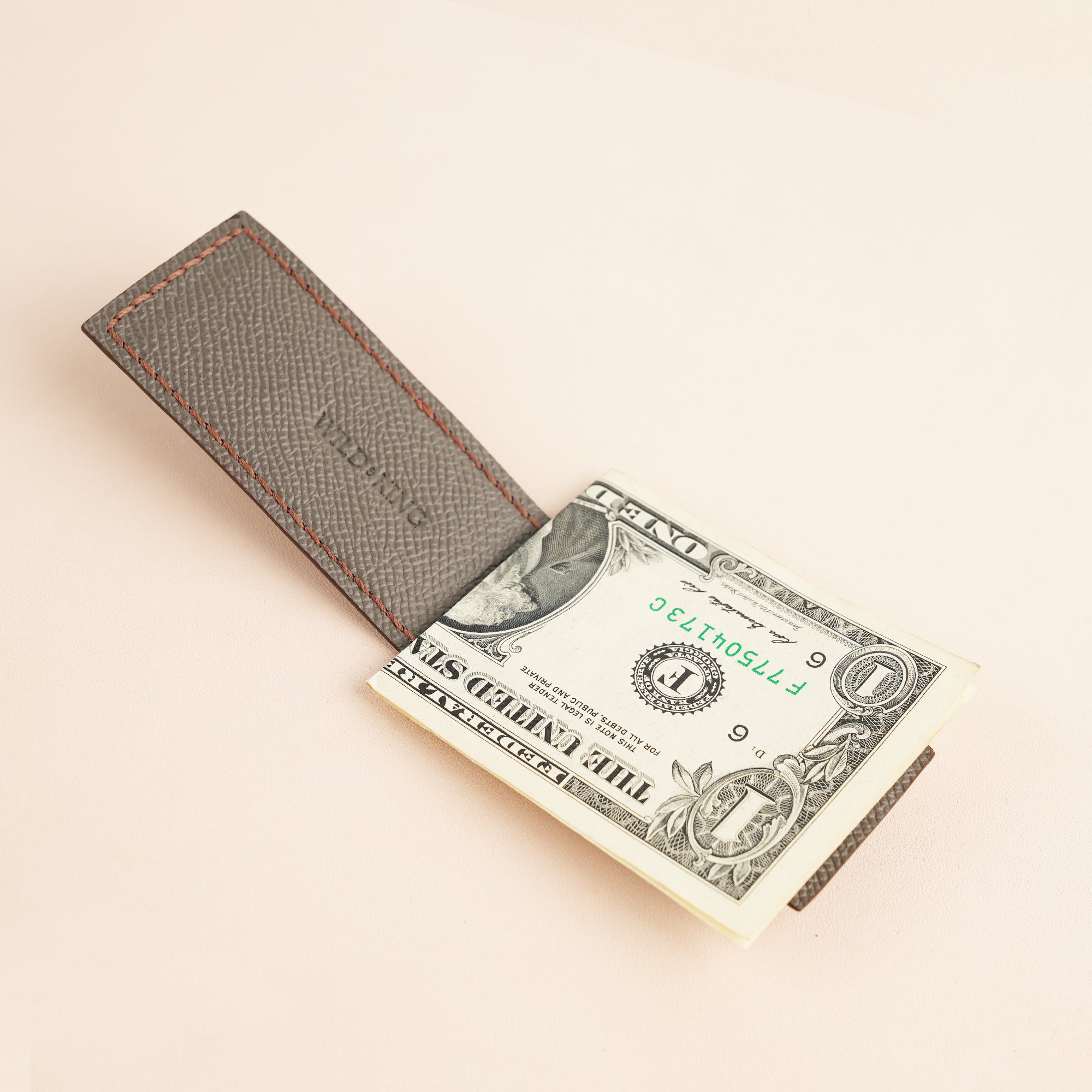 Dark Brown Alligator Leather Money Clip - Square Shape