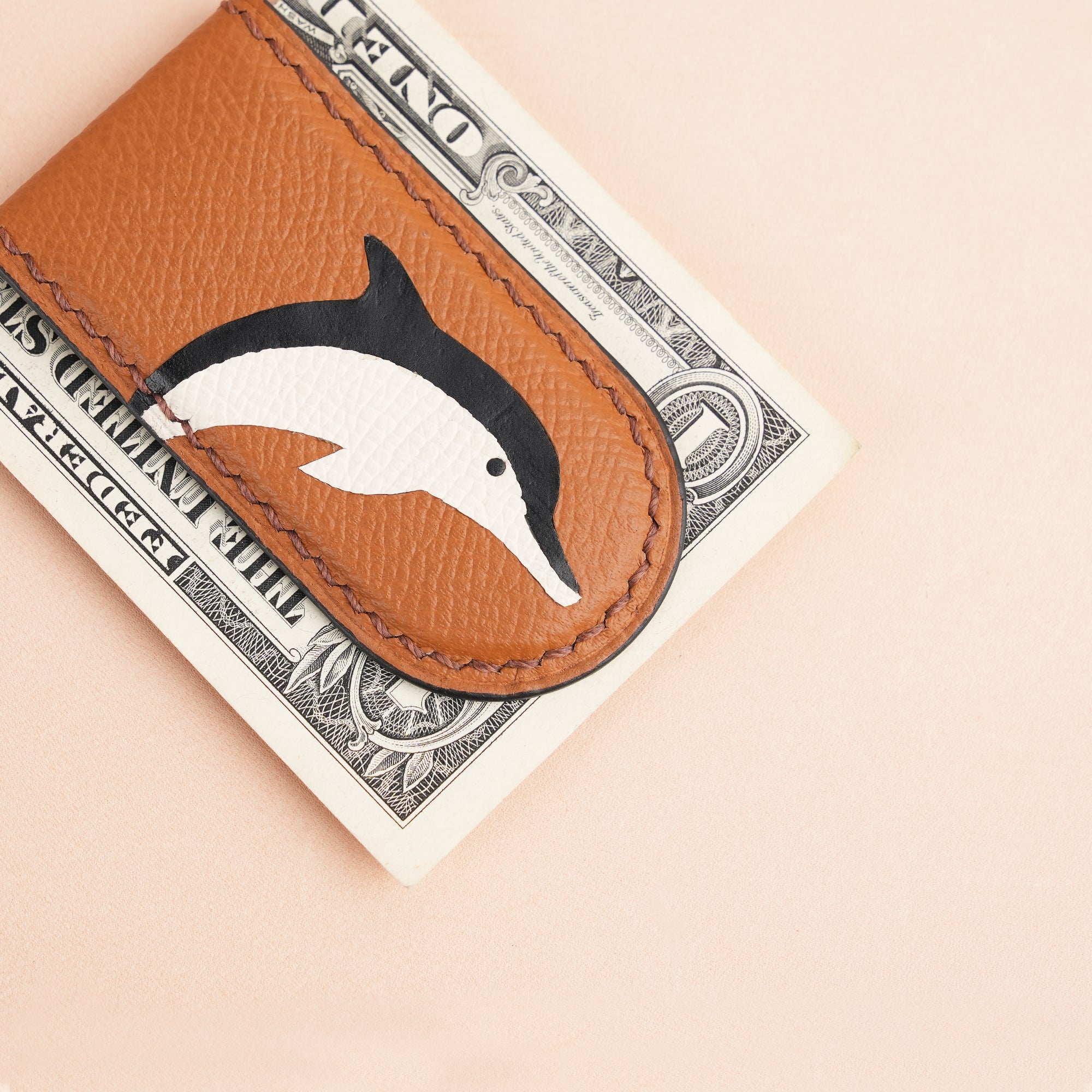 Epsom Leather Money Clip - Whale Stupid