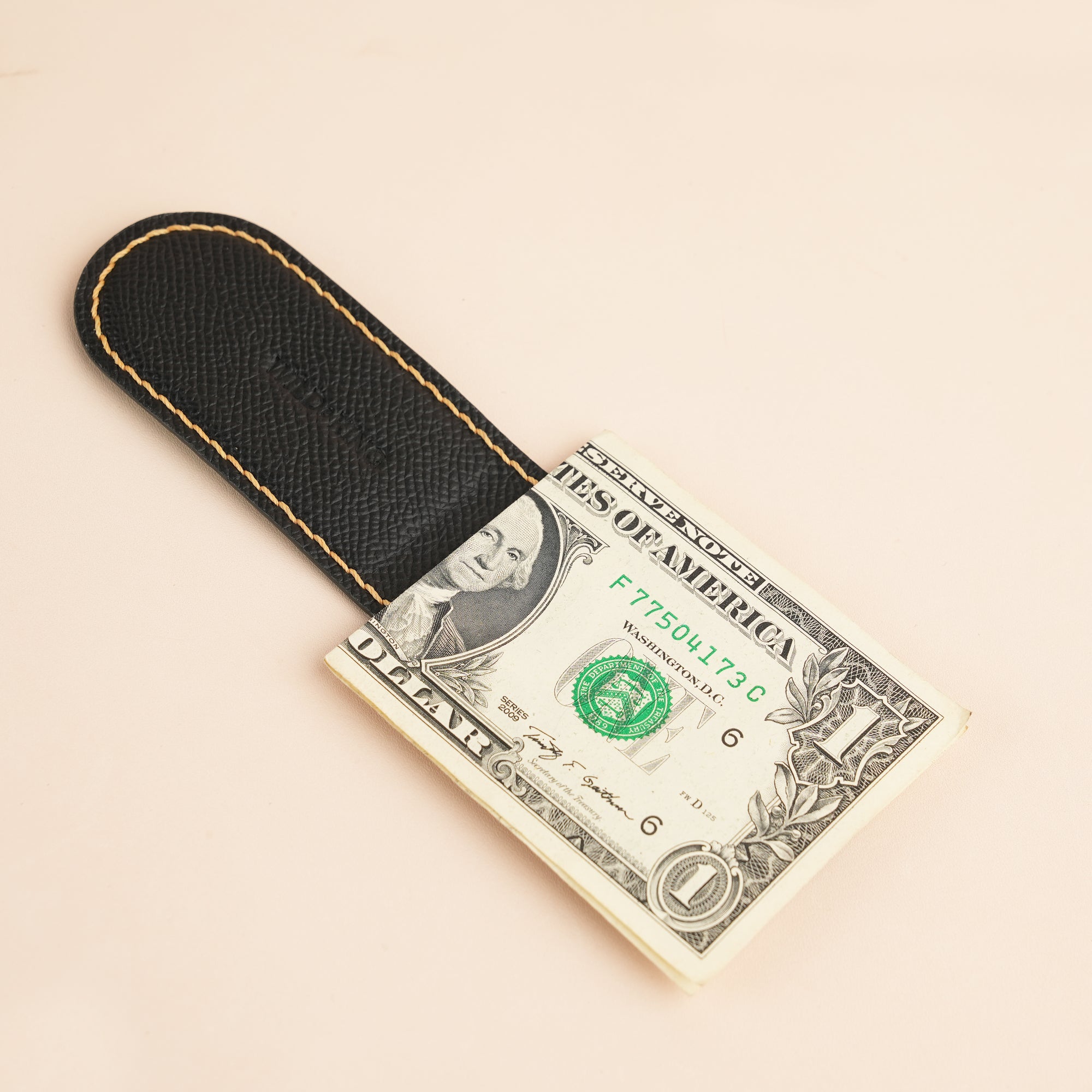 Green Alligator Leather Money Clip - Rounded Shape