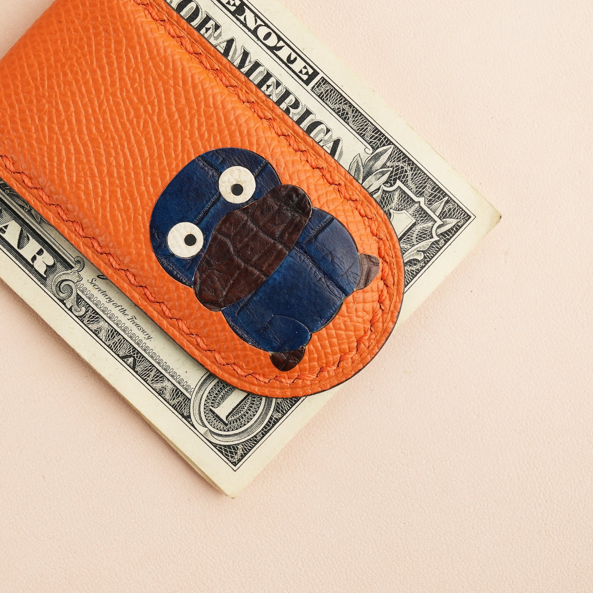 Epsom Leather Money Clip - Platypus Stupid