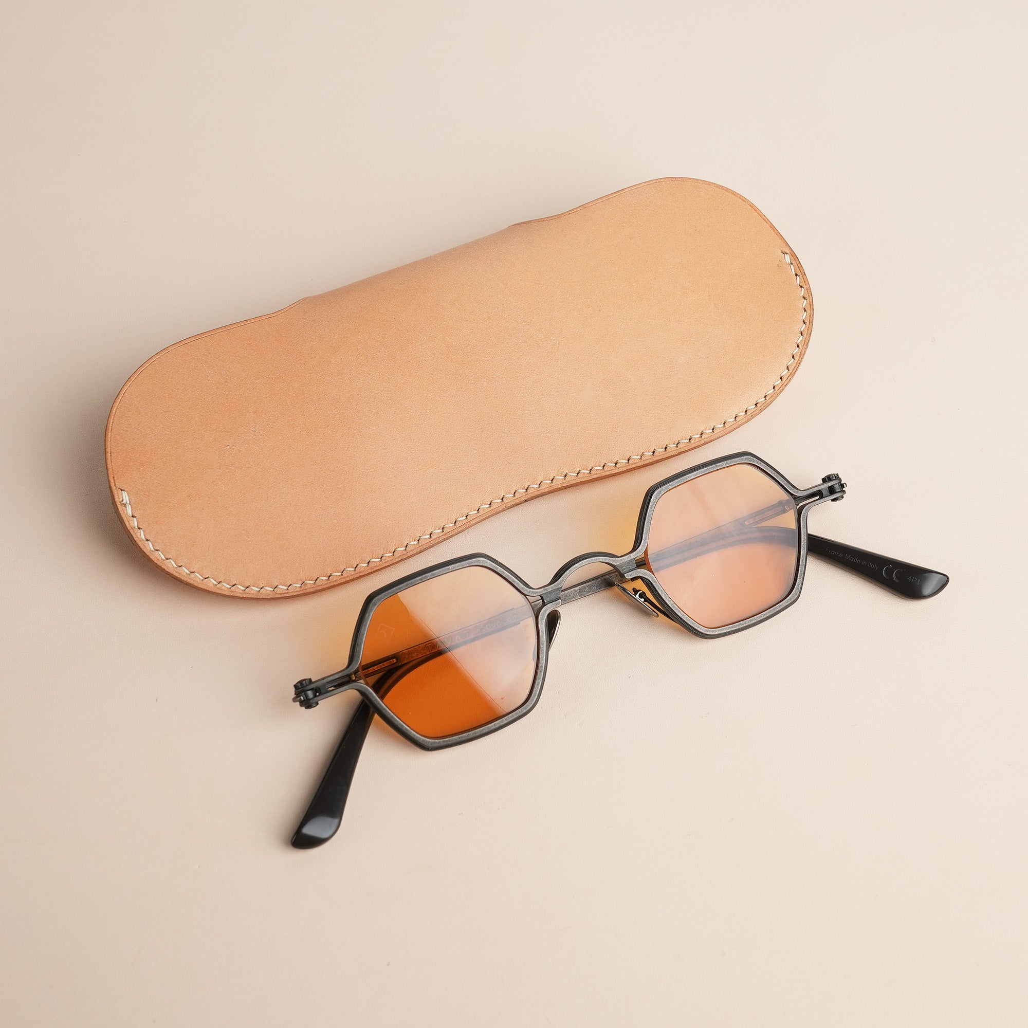 Natural Buttero Leather Glasses Case