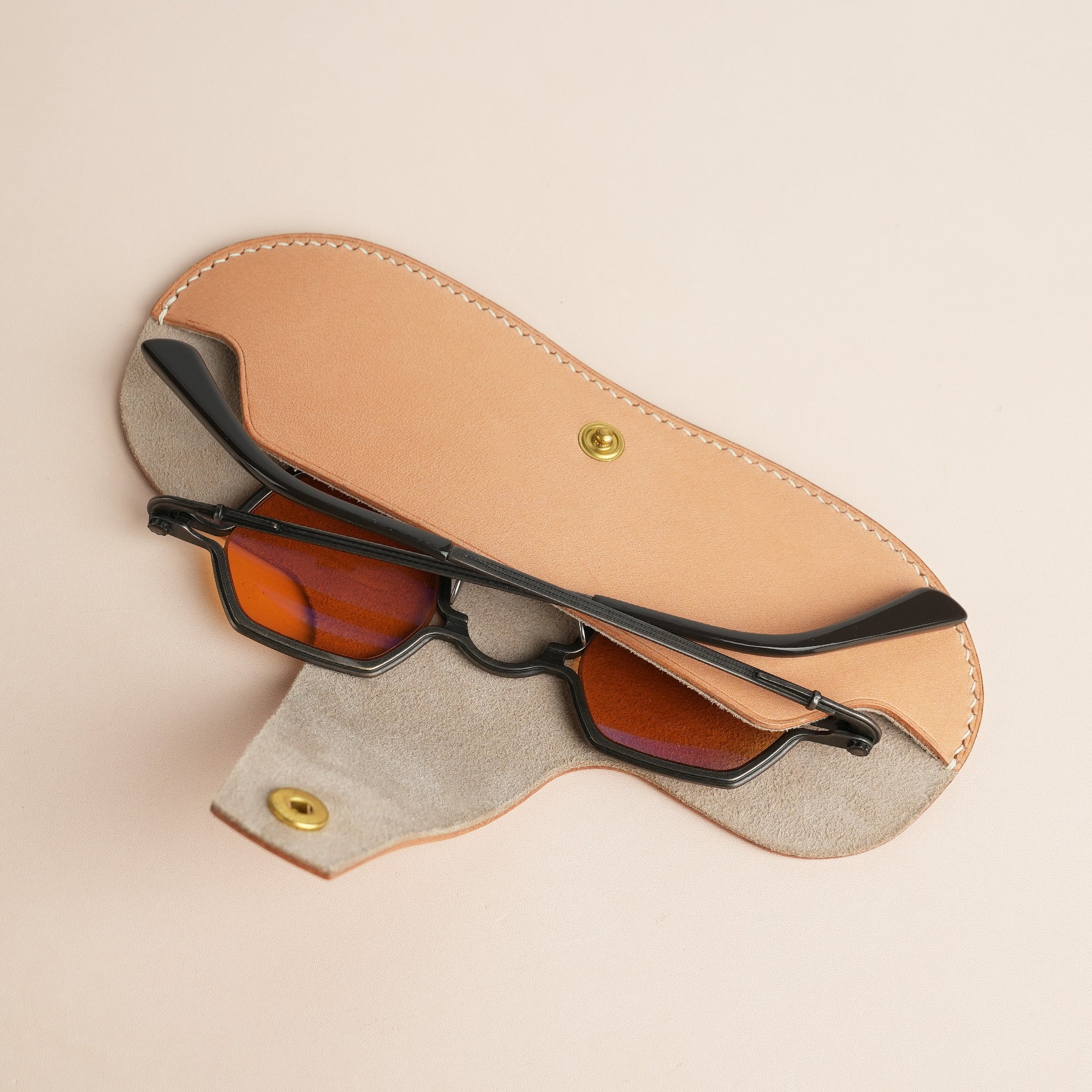 Natural Buttero Leather Glasses Case