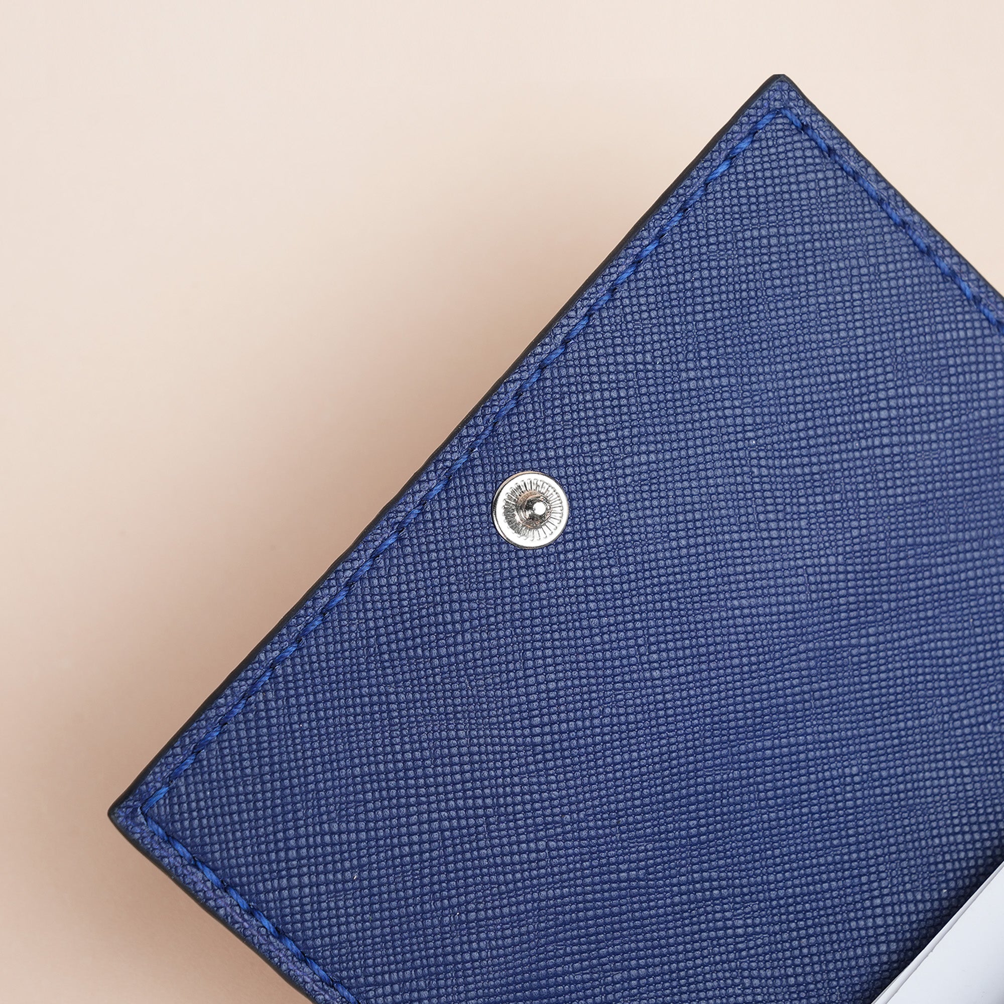 Navy Alligator Leather Snap Wallet