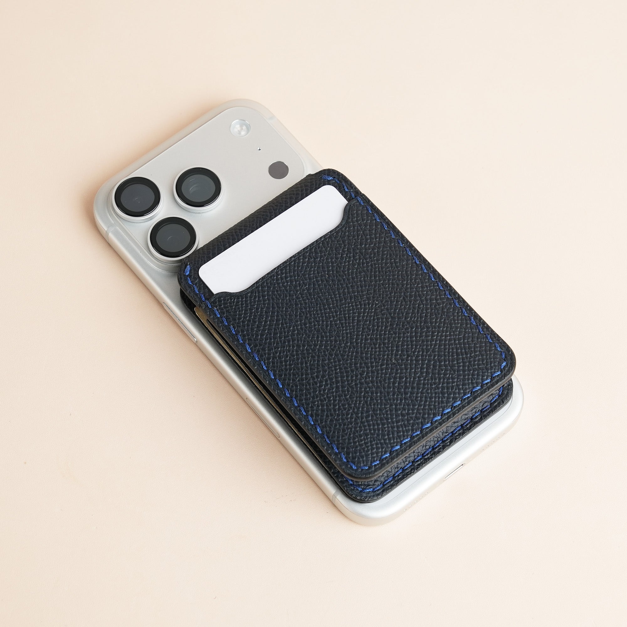 Navy Blue Epsom Leather Magsafe Wallet