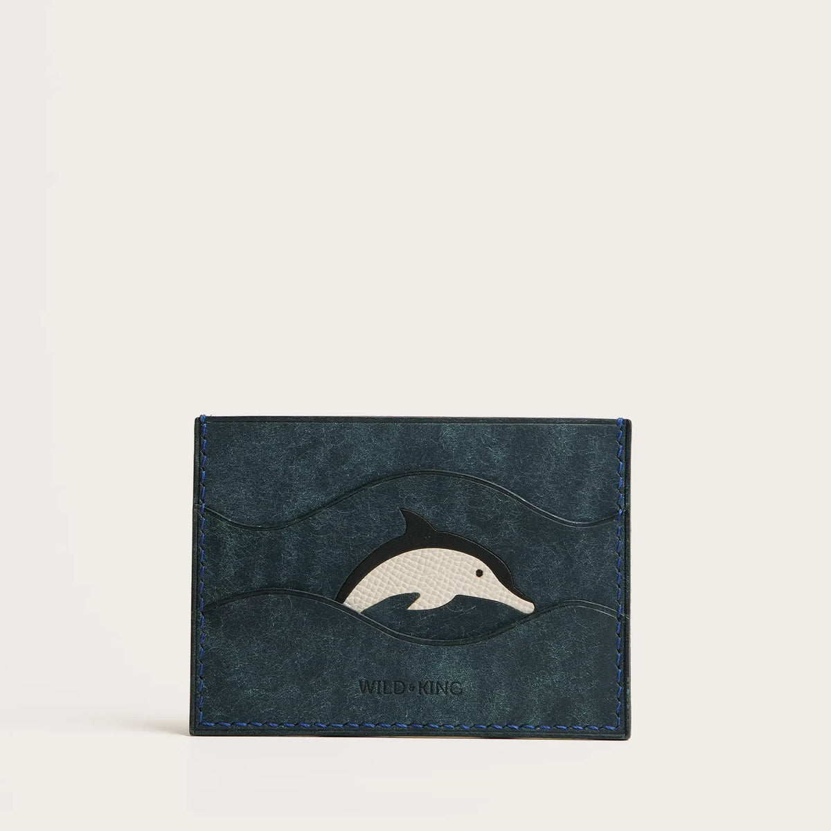 Navy Pueblo Leather Card Holder - Stupid Dolphin
