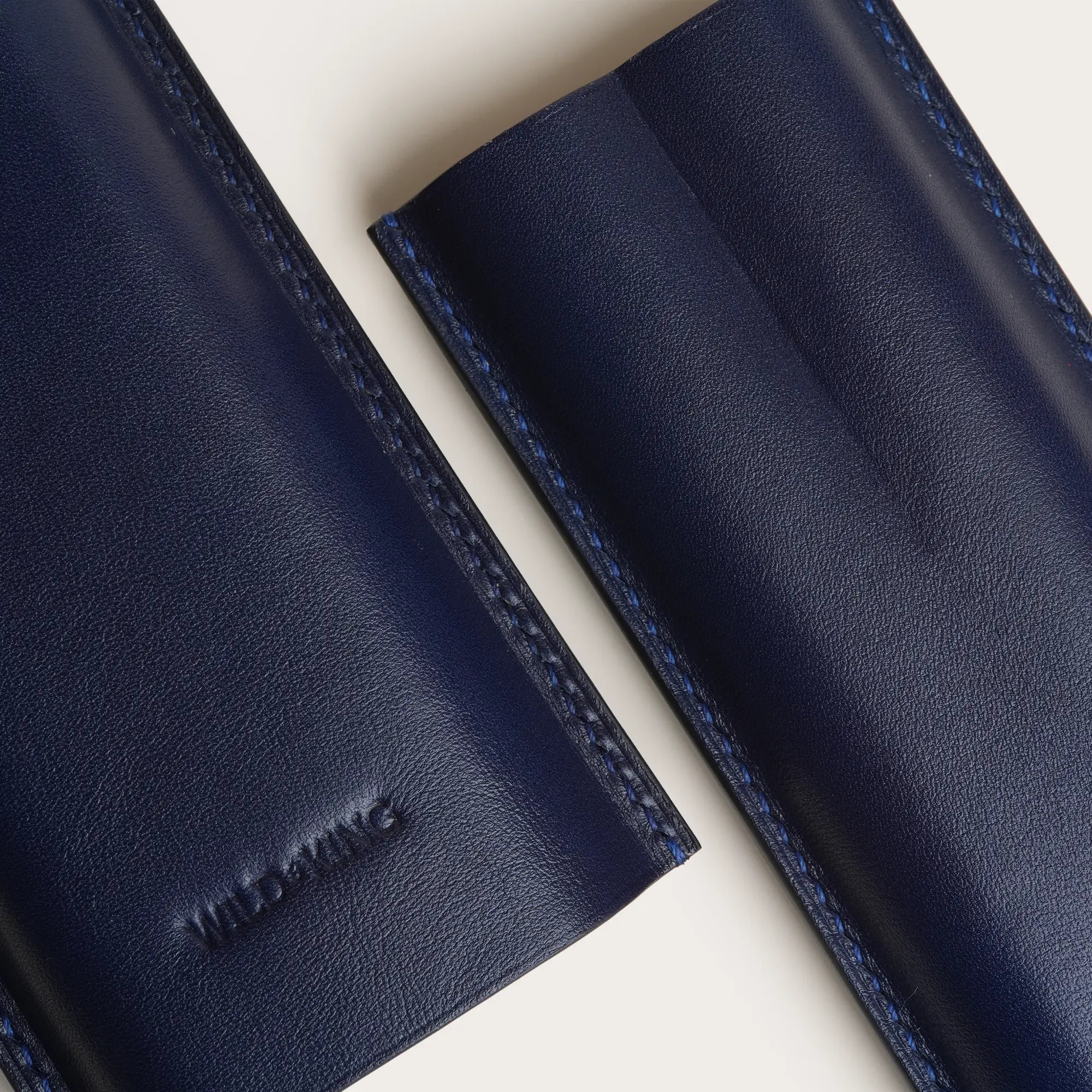 Navy Swift Leather Cigar Case