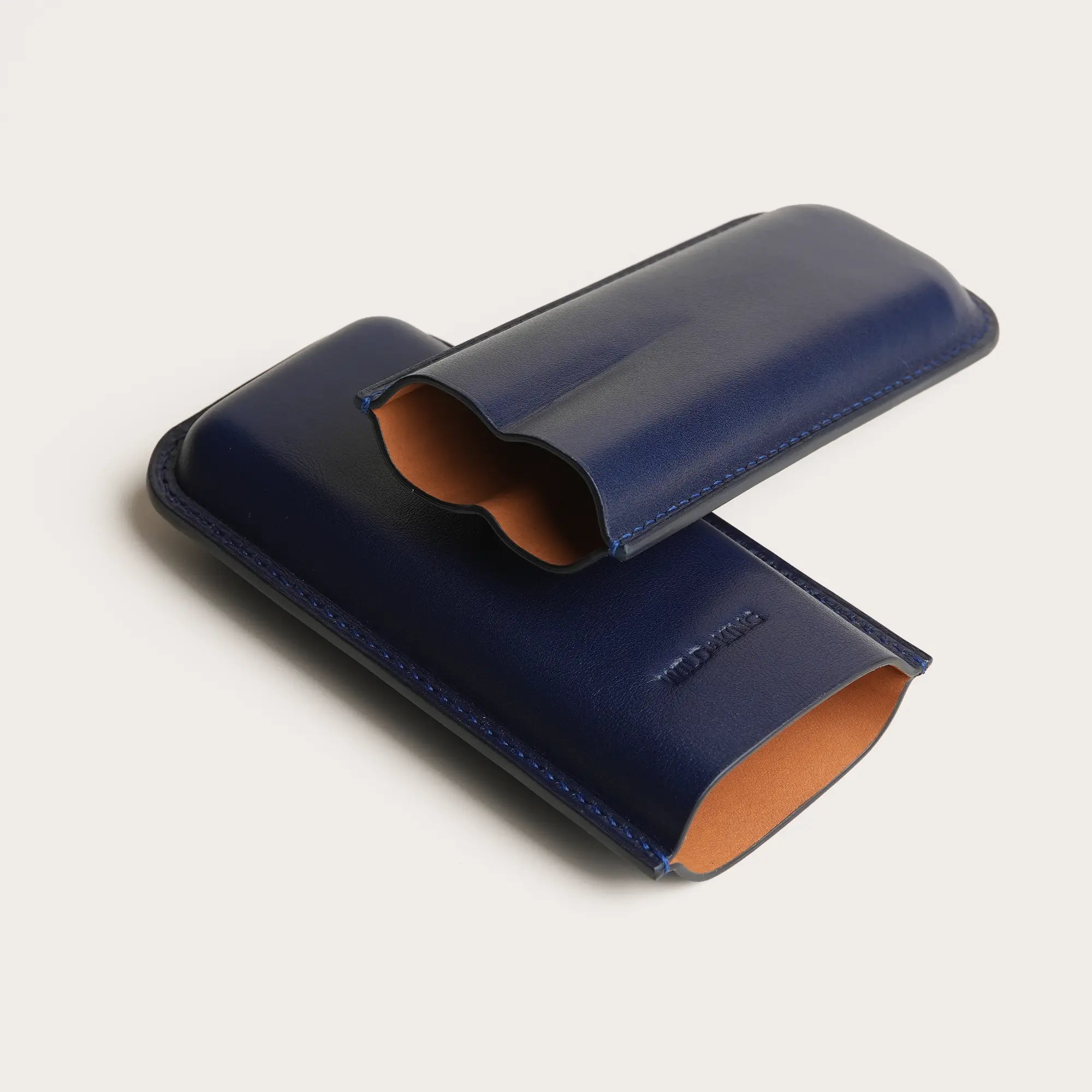 Navy Swift Leather Cigar Case