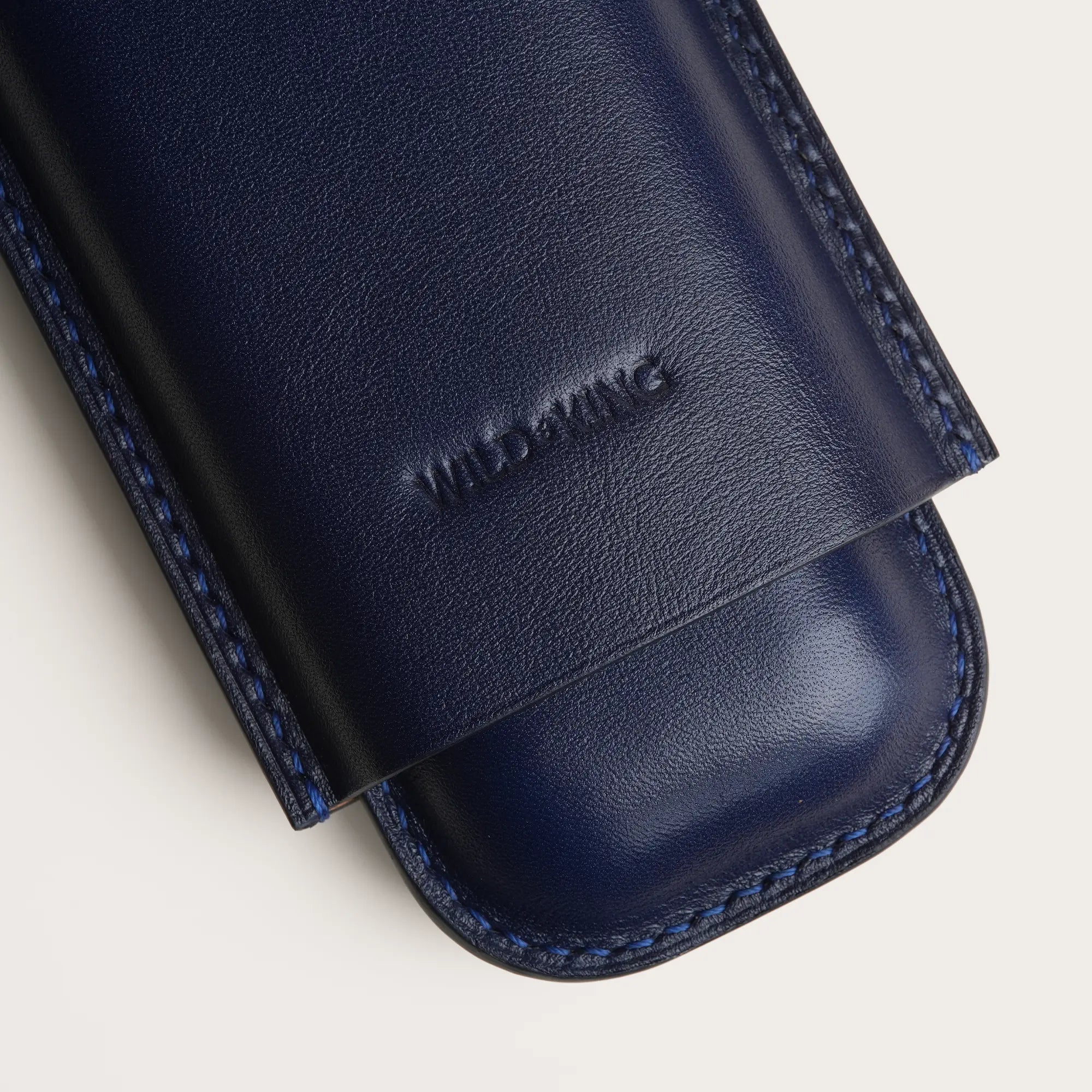 Navy Swift Leather Cigar Case