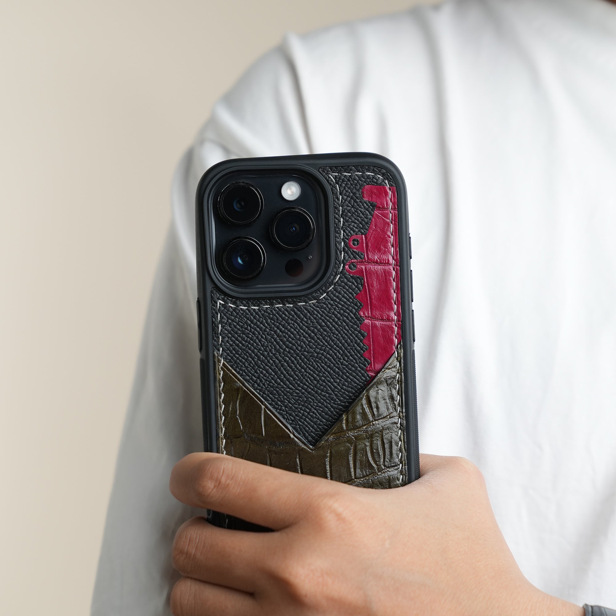 Olive Alligator Leather Iphone Case with Card Holder - Stupid Alligator