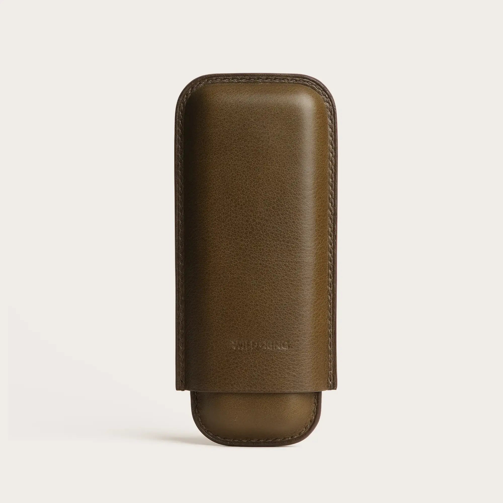 Olive Swift Leather Cigar Case