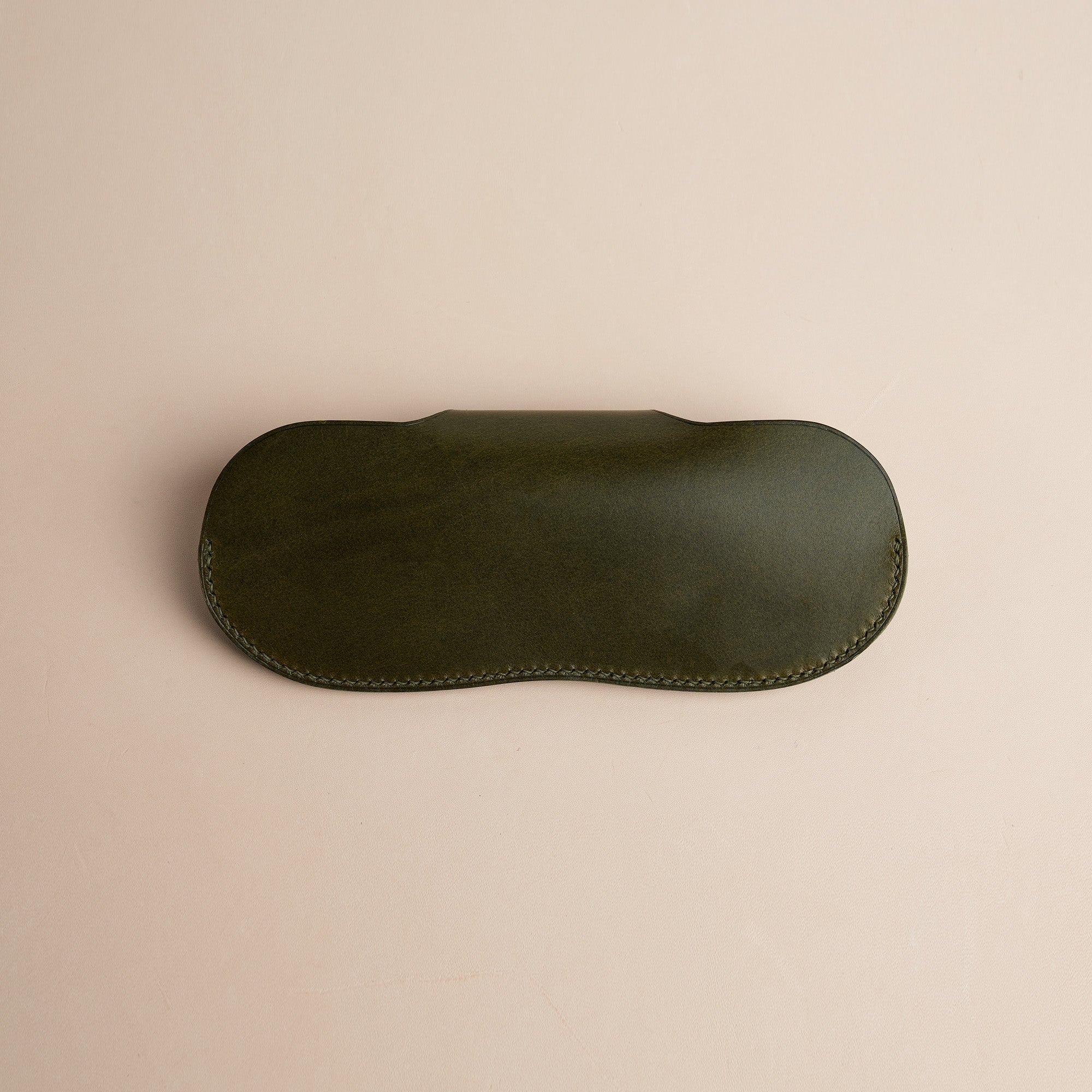 Olive Buttero Leather Glasses Case