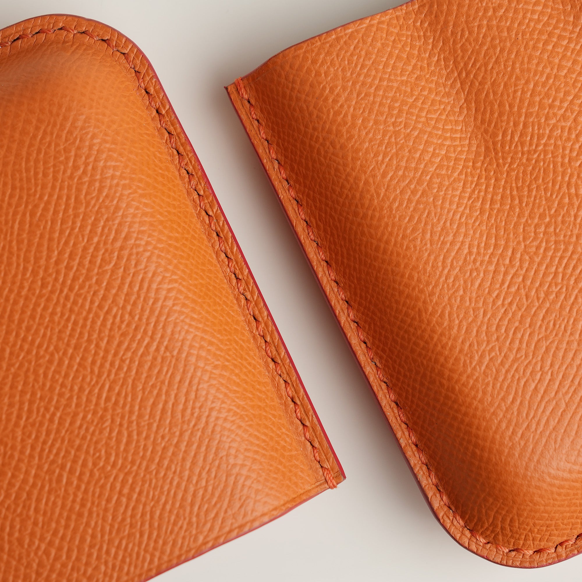 Orange Epsom Leather Cigarettes Case Holder - Mini Case