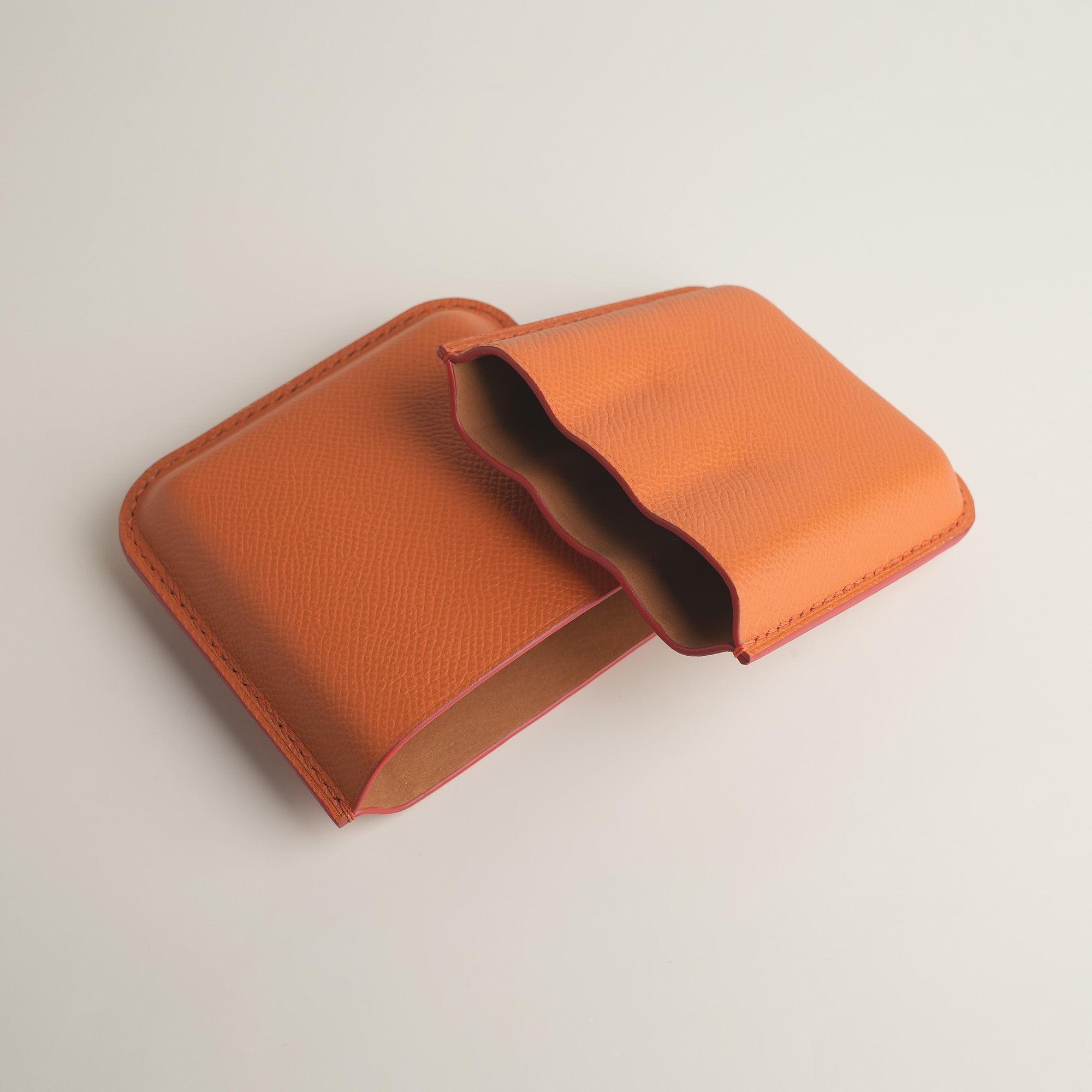 Orange Epsom Leather Cigarettes Case Holder - Mini Case