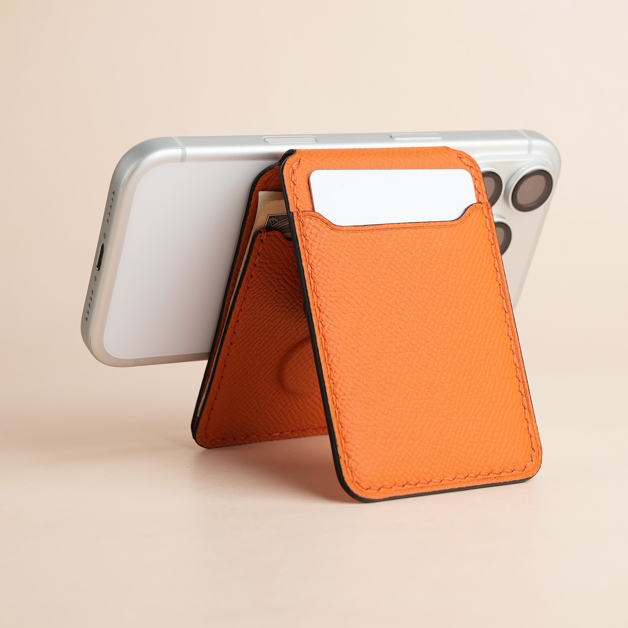 Orange Epsom Leather Magsafe Wallet