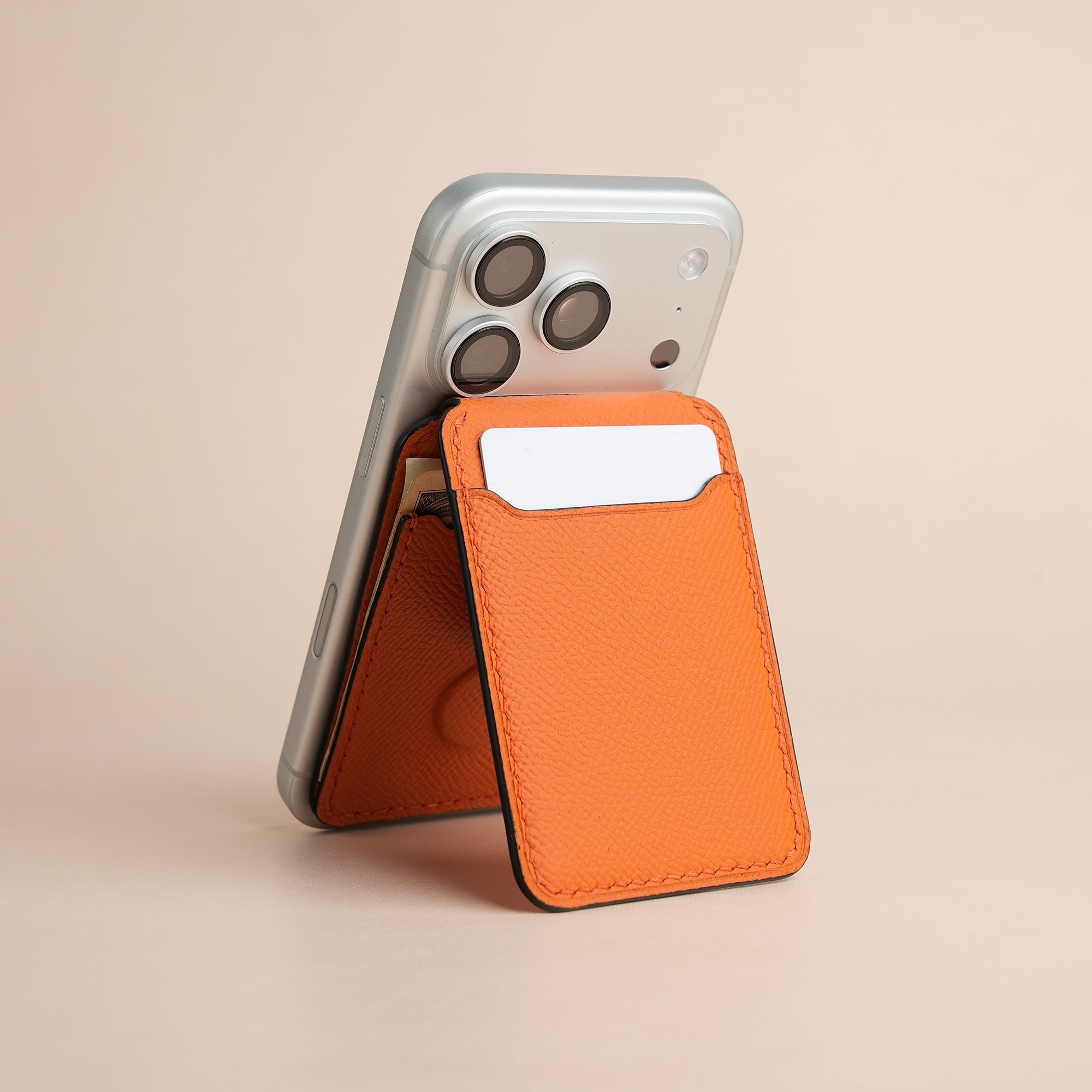 Orange Epsom Leather Magsafe Wallet