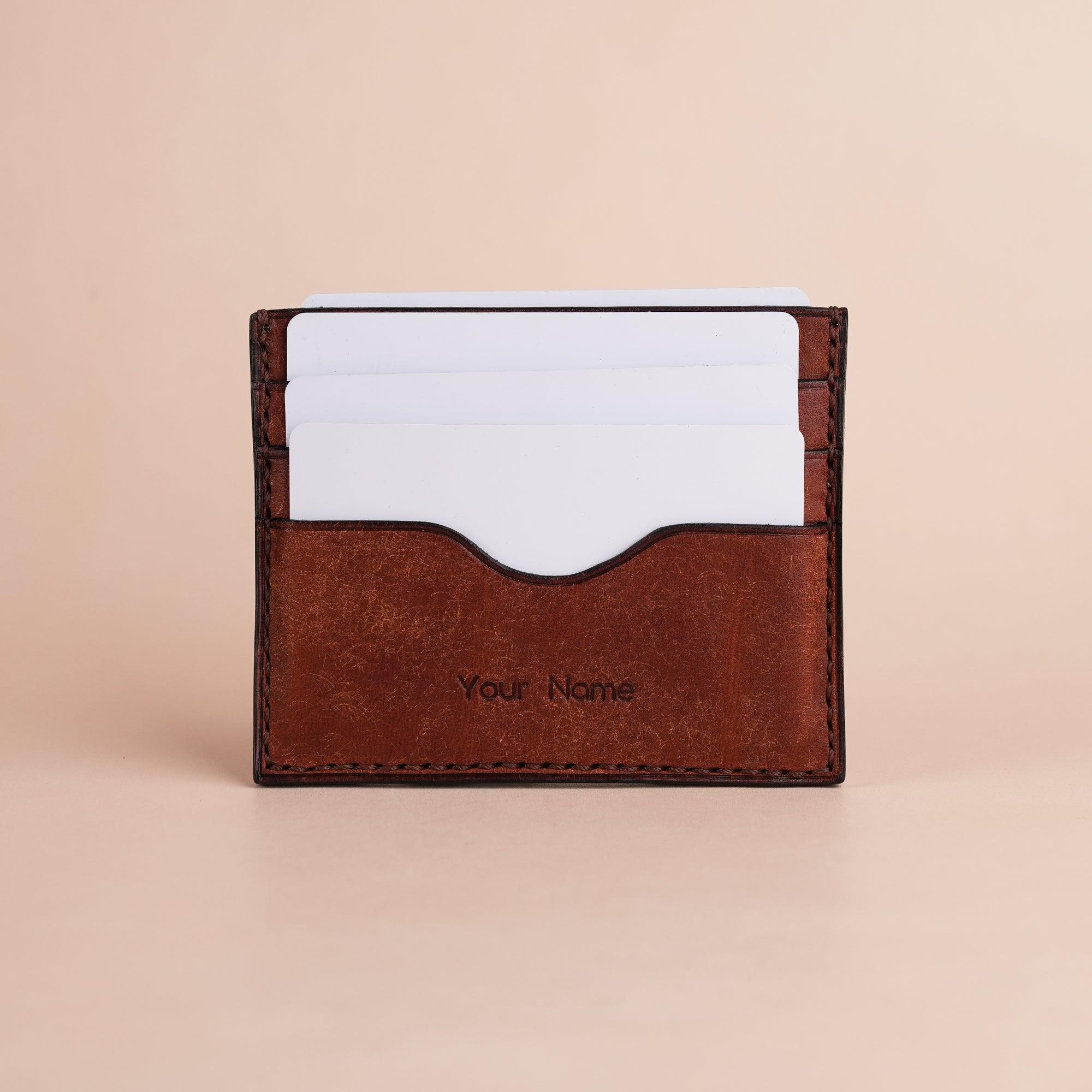 Pueblo Leather Minimalist Card Holder Dinosaur Stupid - WildandKing