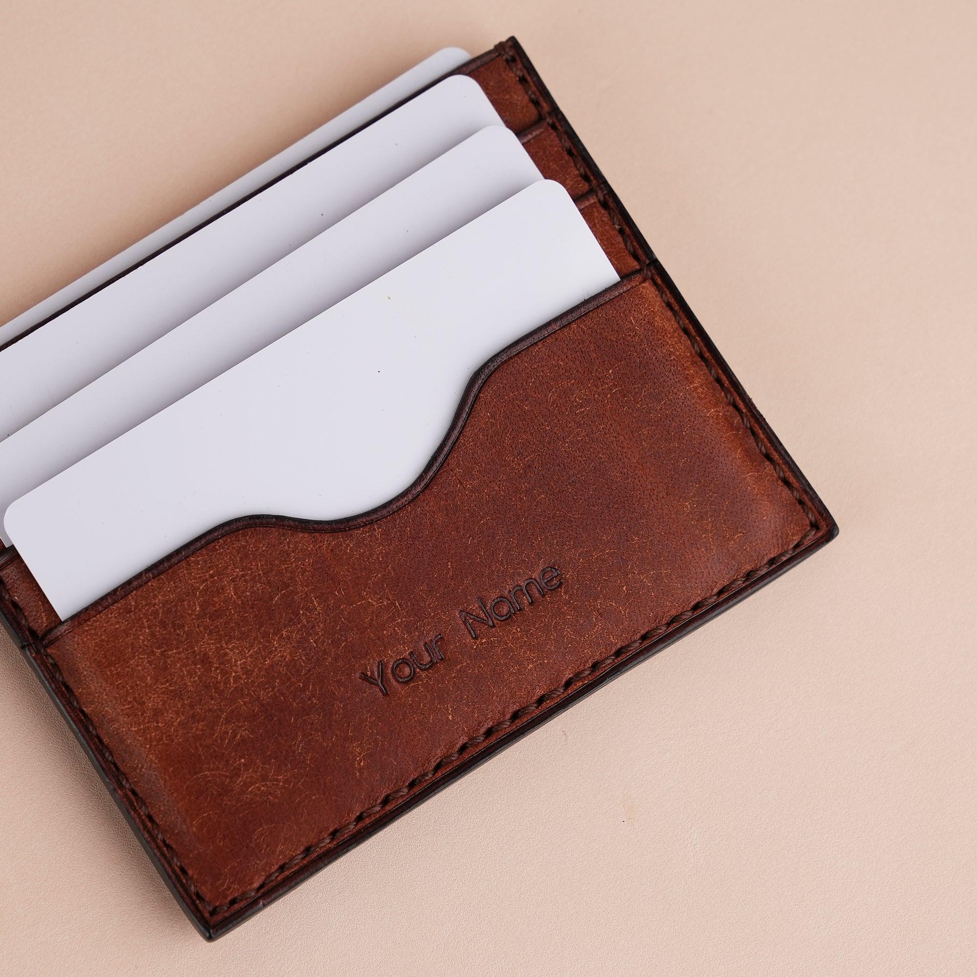 Pueblo Leather Minimalist Card Holder Dinosaur Stupid - WildandKing