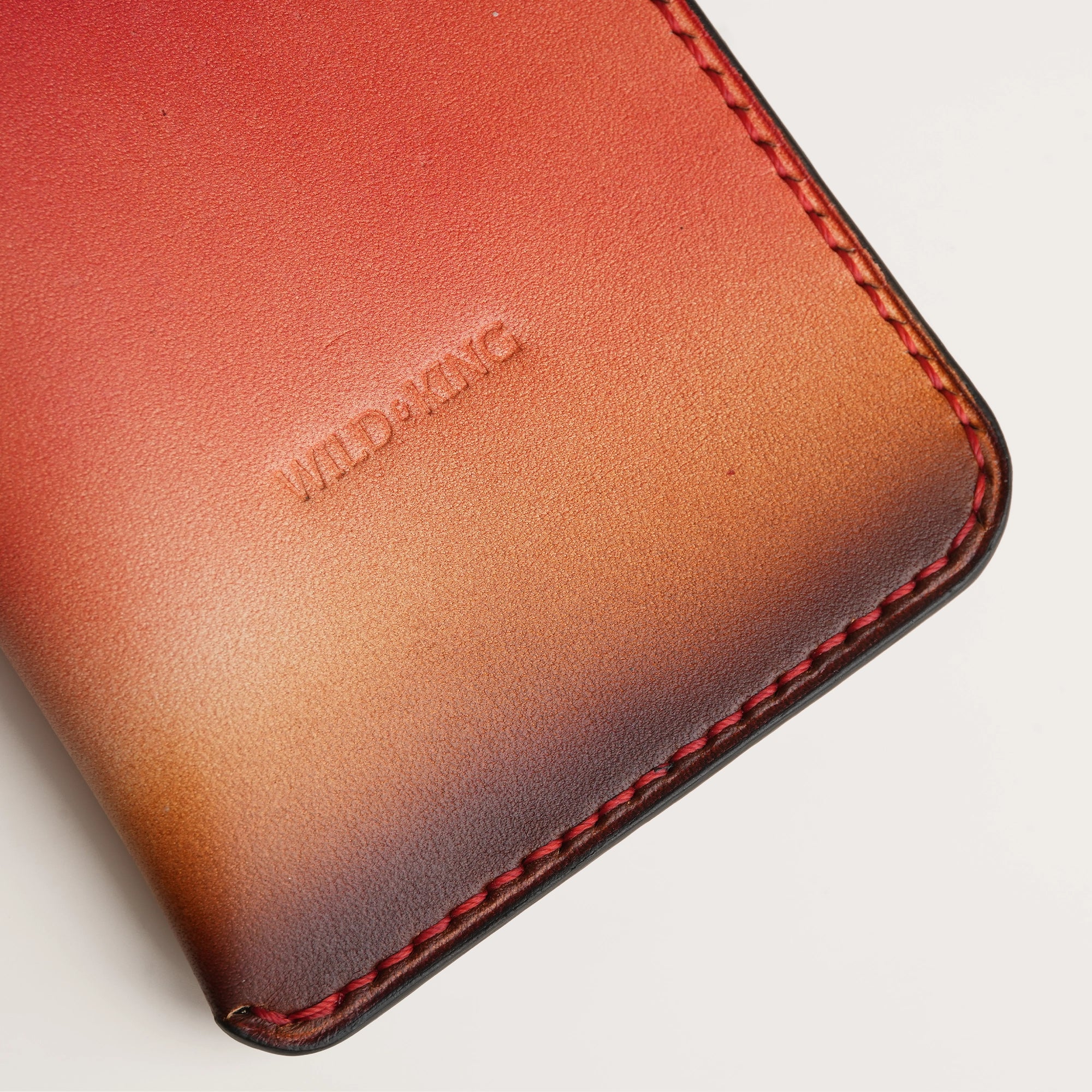 Red Leather Slip In Glasses Case - Solar Patina