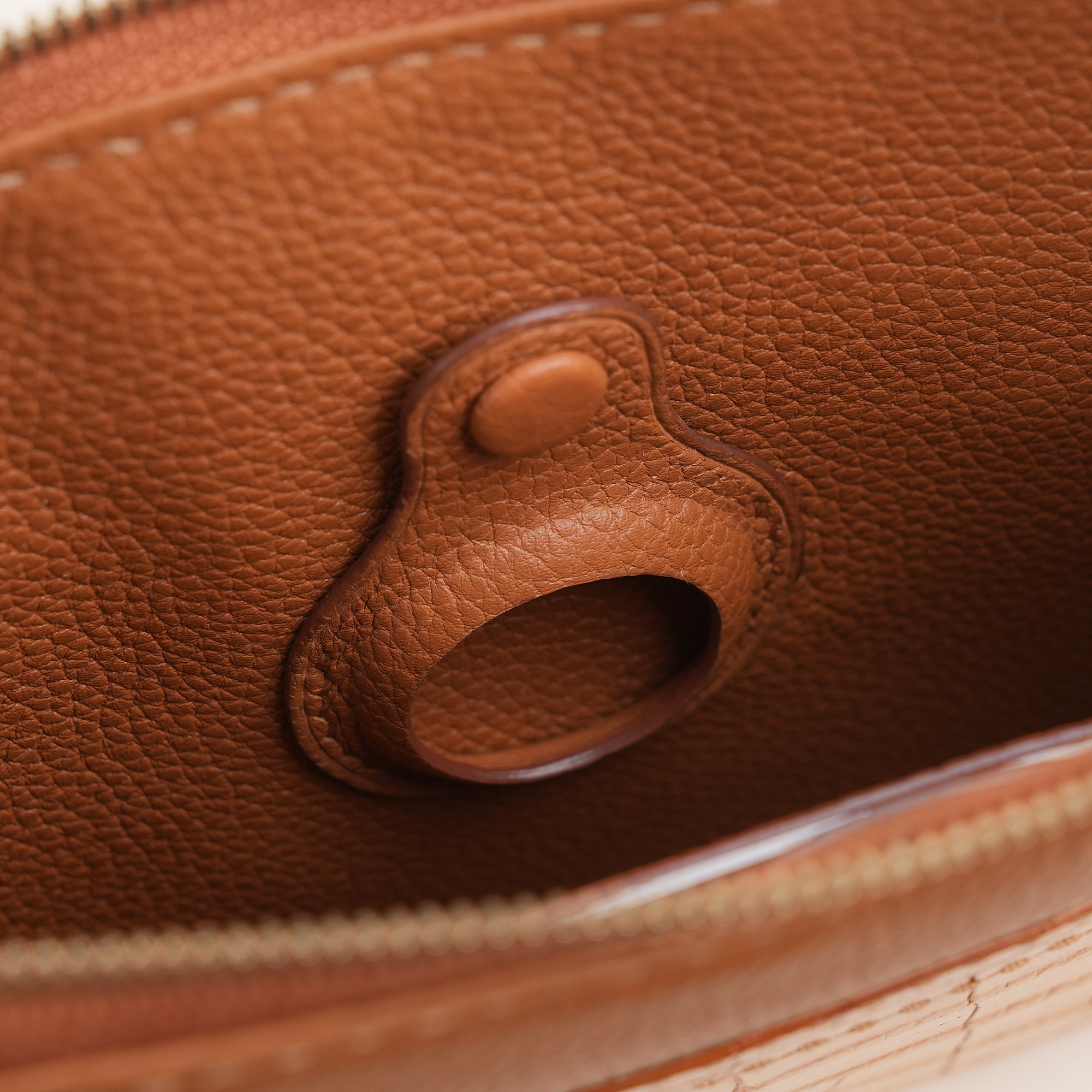 Tan Alligator Leather Clutch