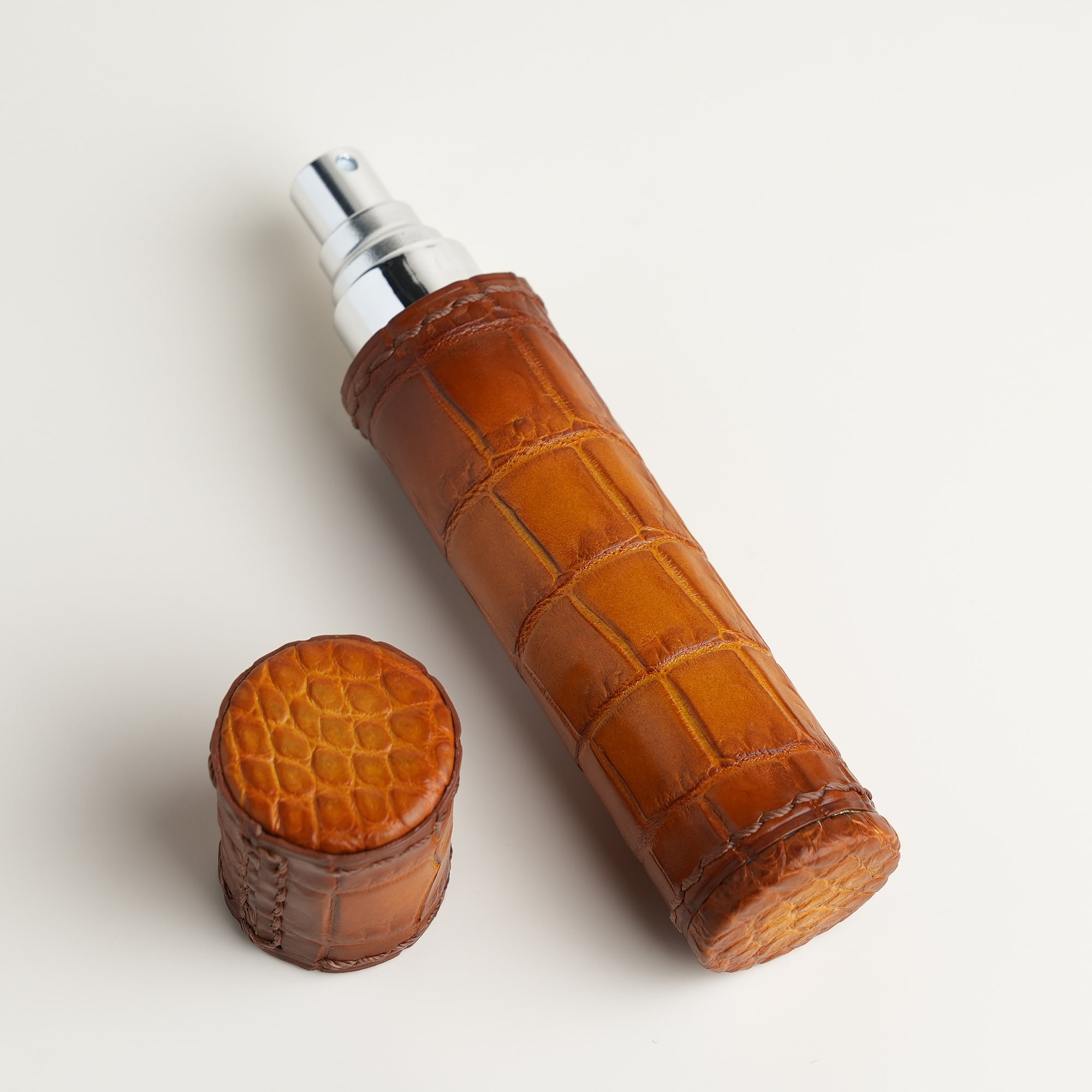 Tan Alligator Leather Perfume Case