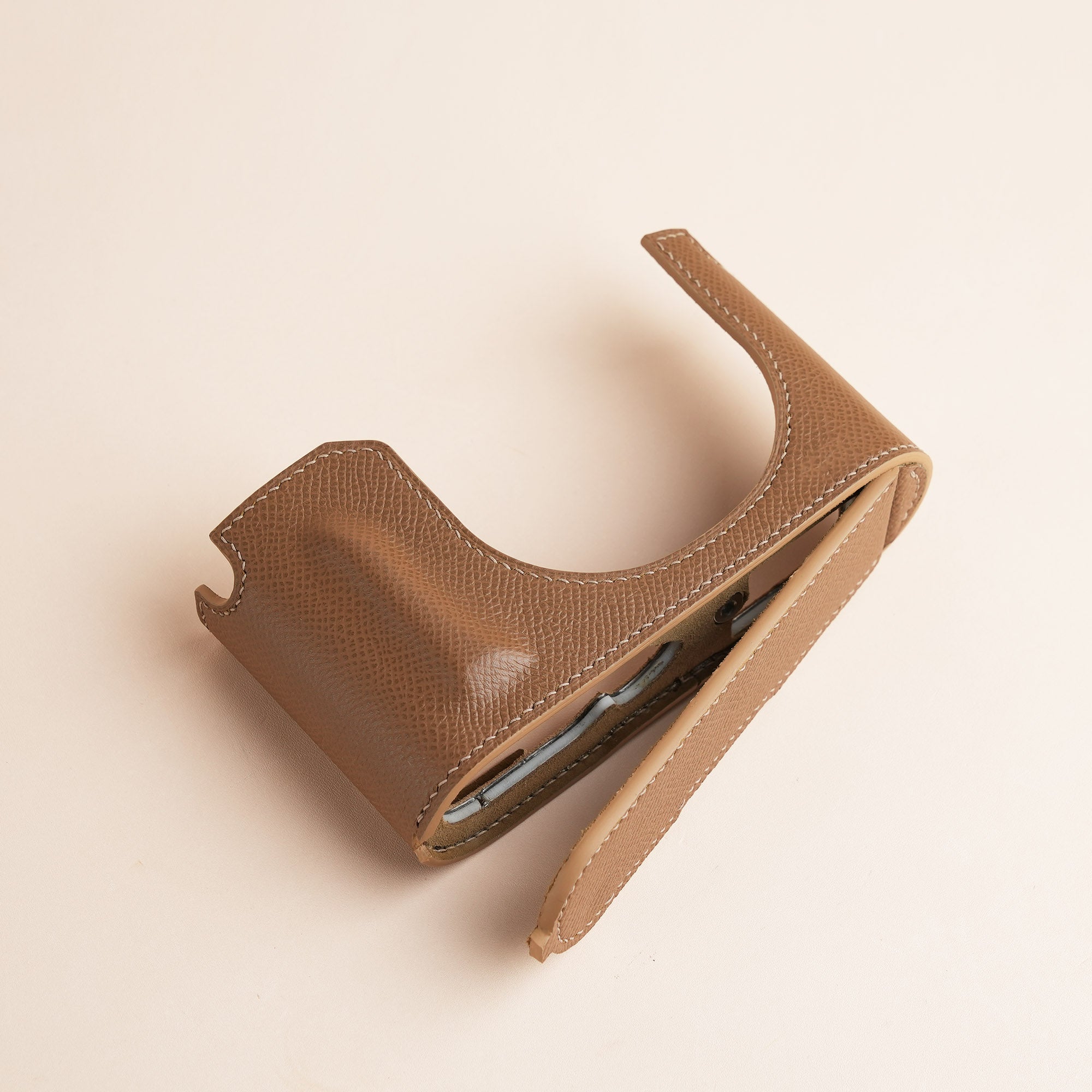 Tan Epsom Leather Half Case compatible with Leica Series (Q3)