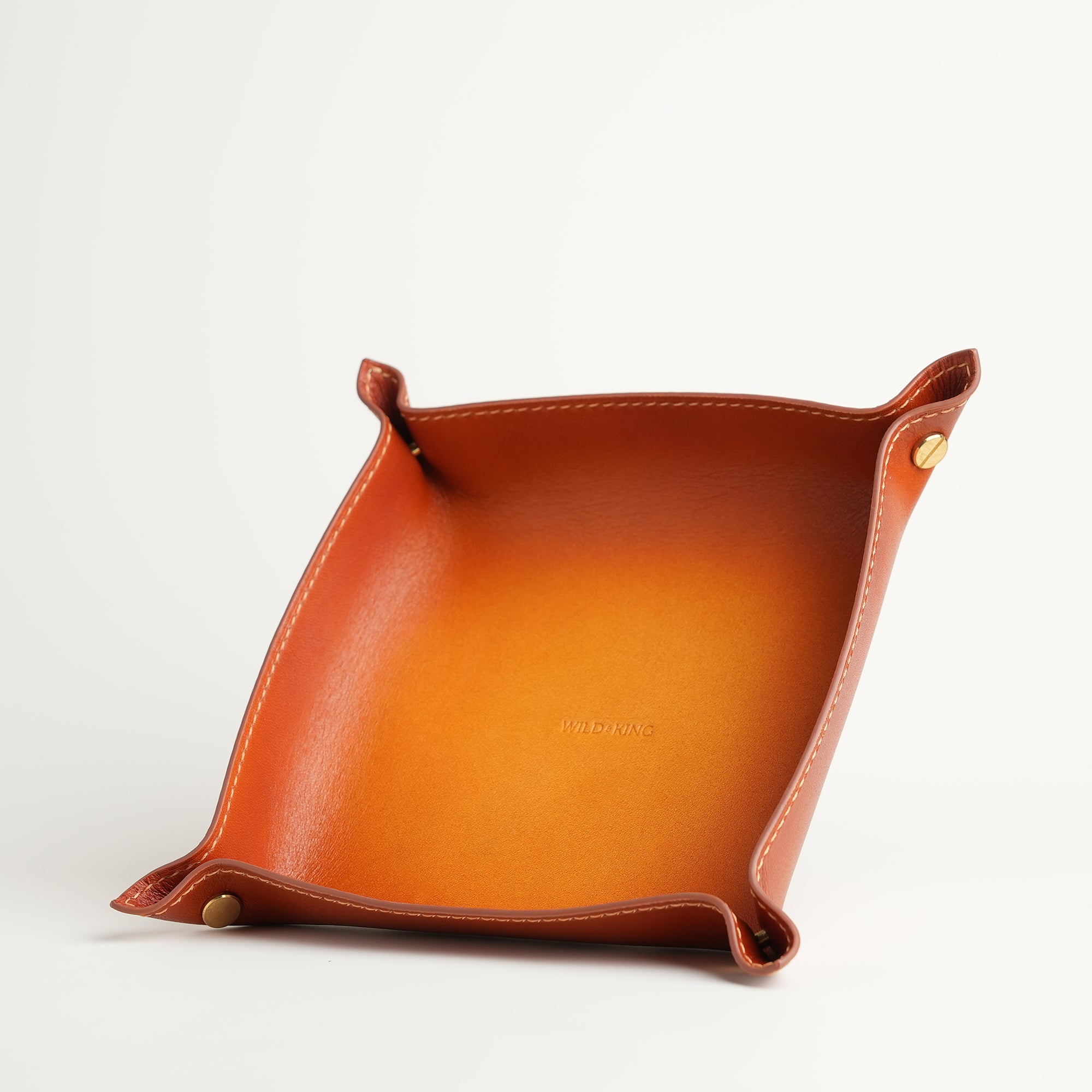 Tan Leather Tray - Patina Finish