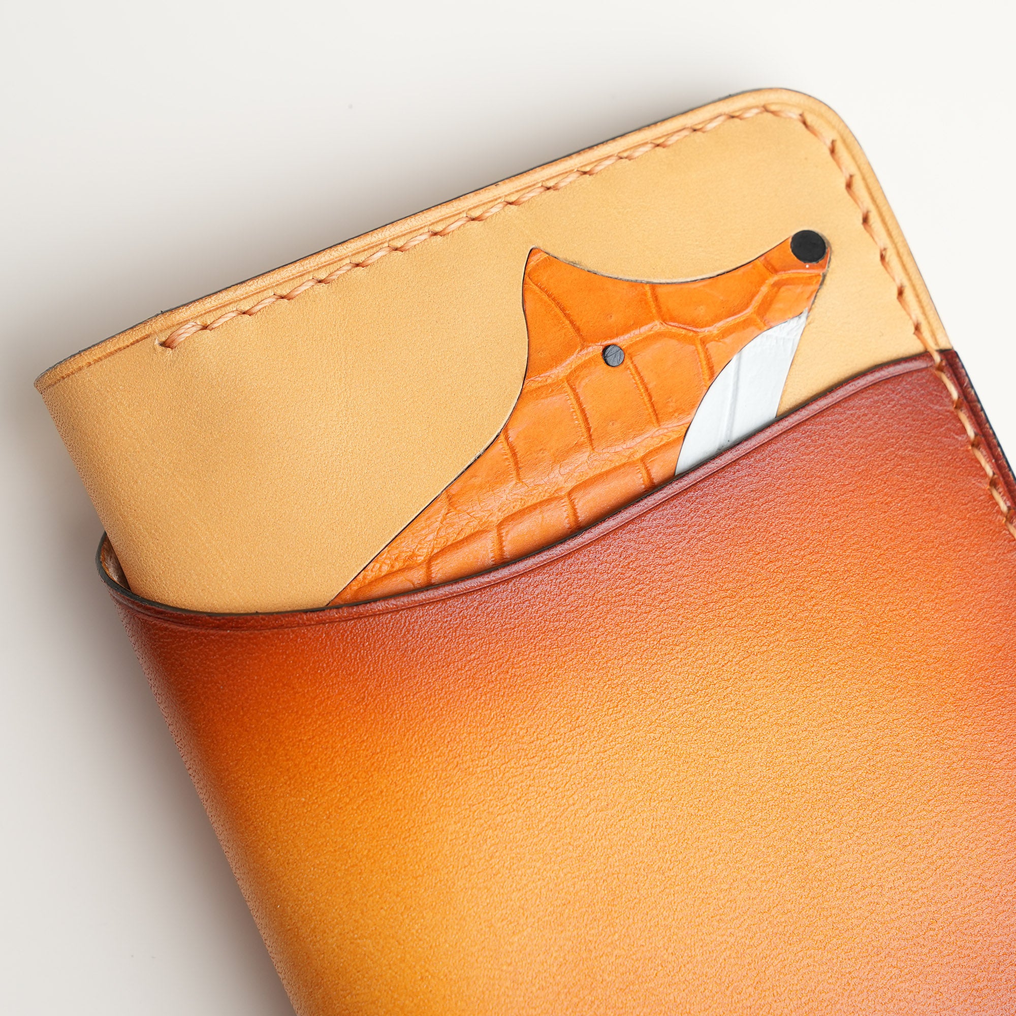 Tan Leather Dualfold Wallet - Fox Design