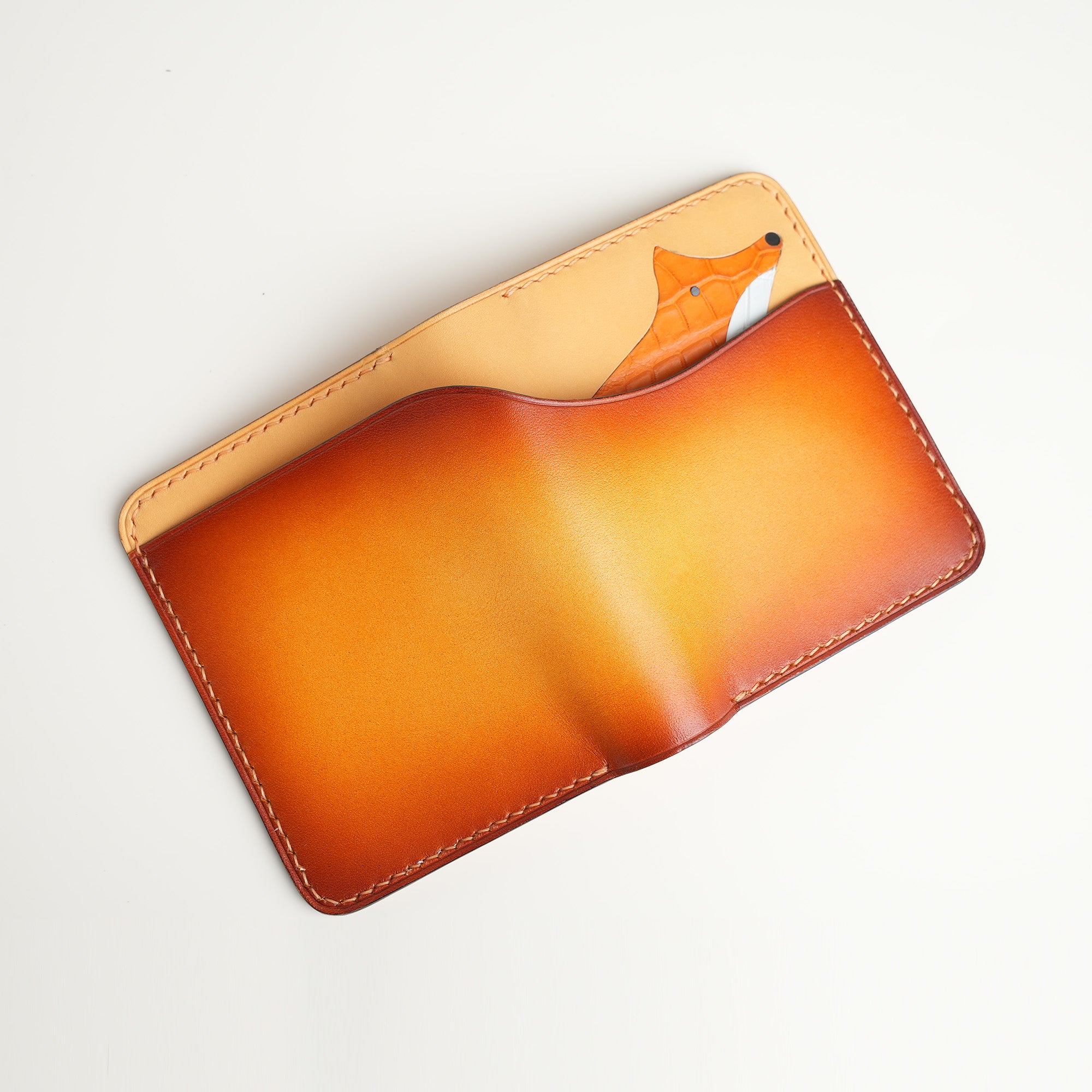 Tan Leather Dualfold Wallet - Fox Design