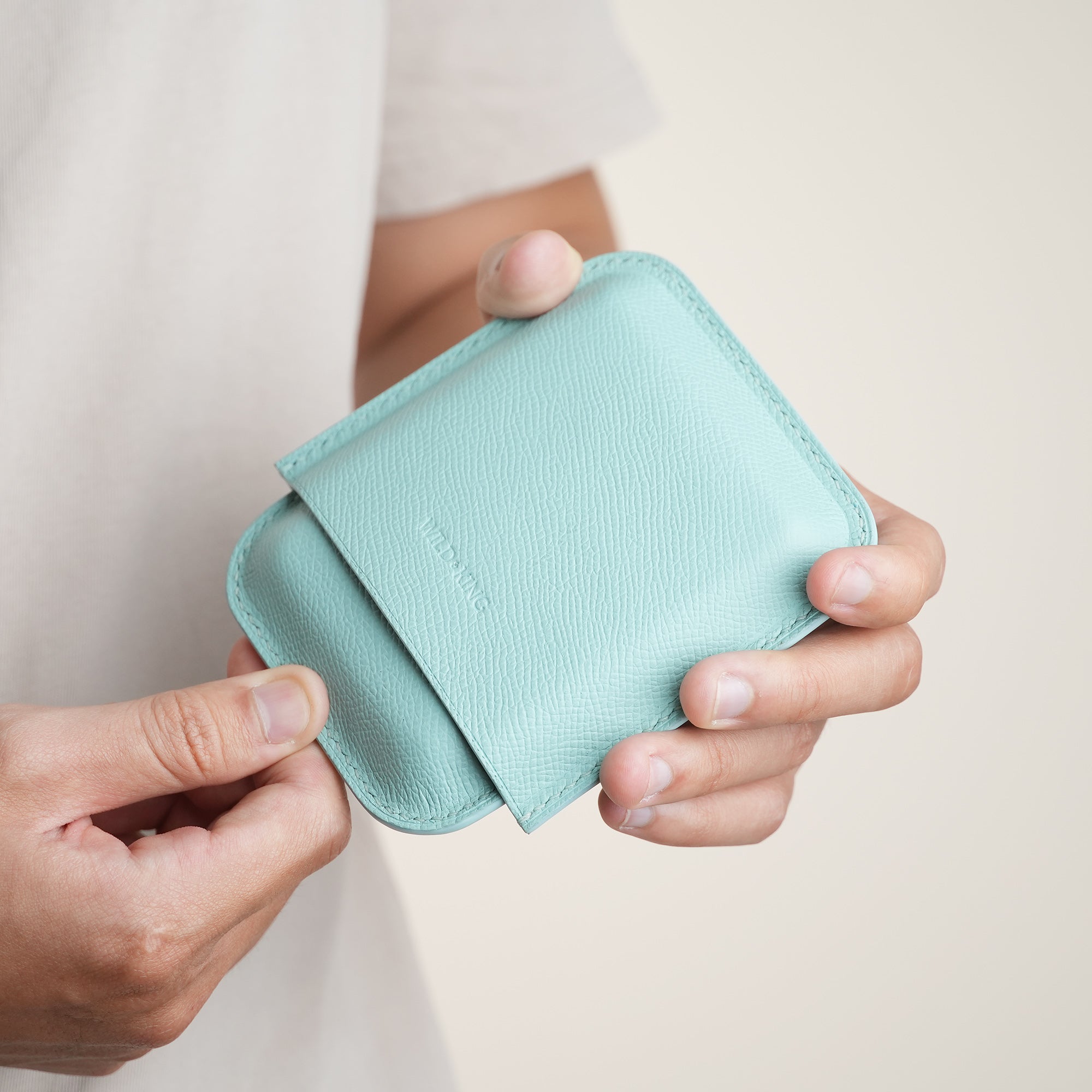 Turquoise Epsom Leather Cigarettes Case Holder - Mini Case