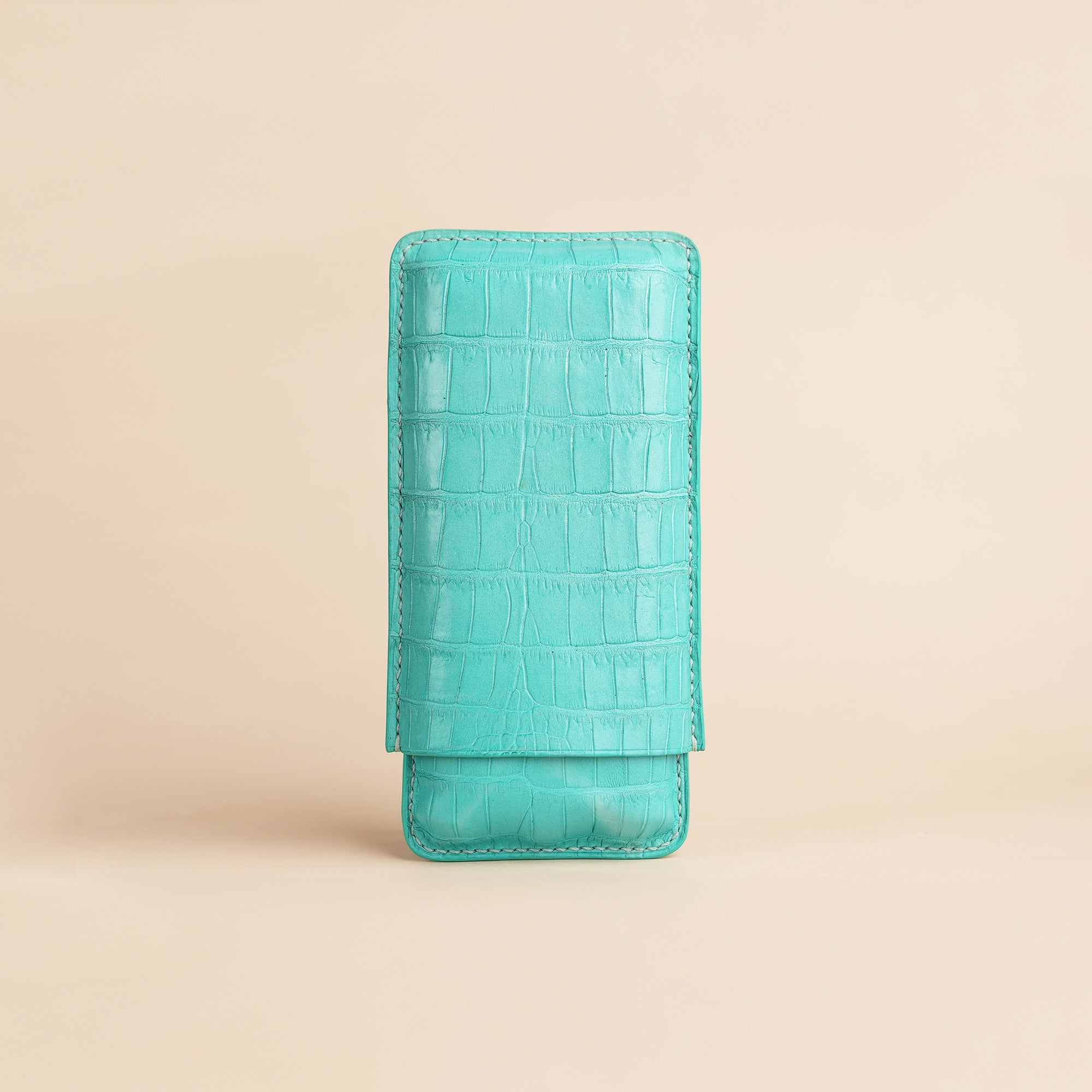 Turquoise Alligator Leather Cigarettes Case Holder