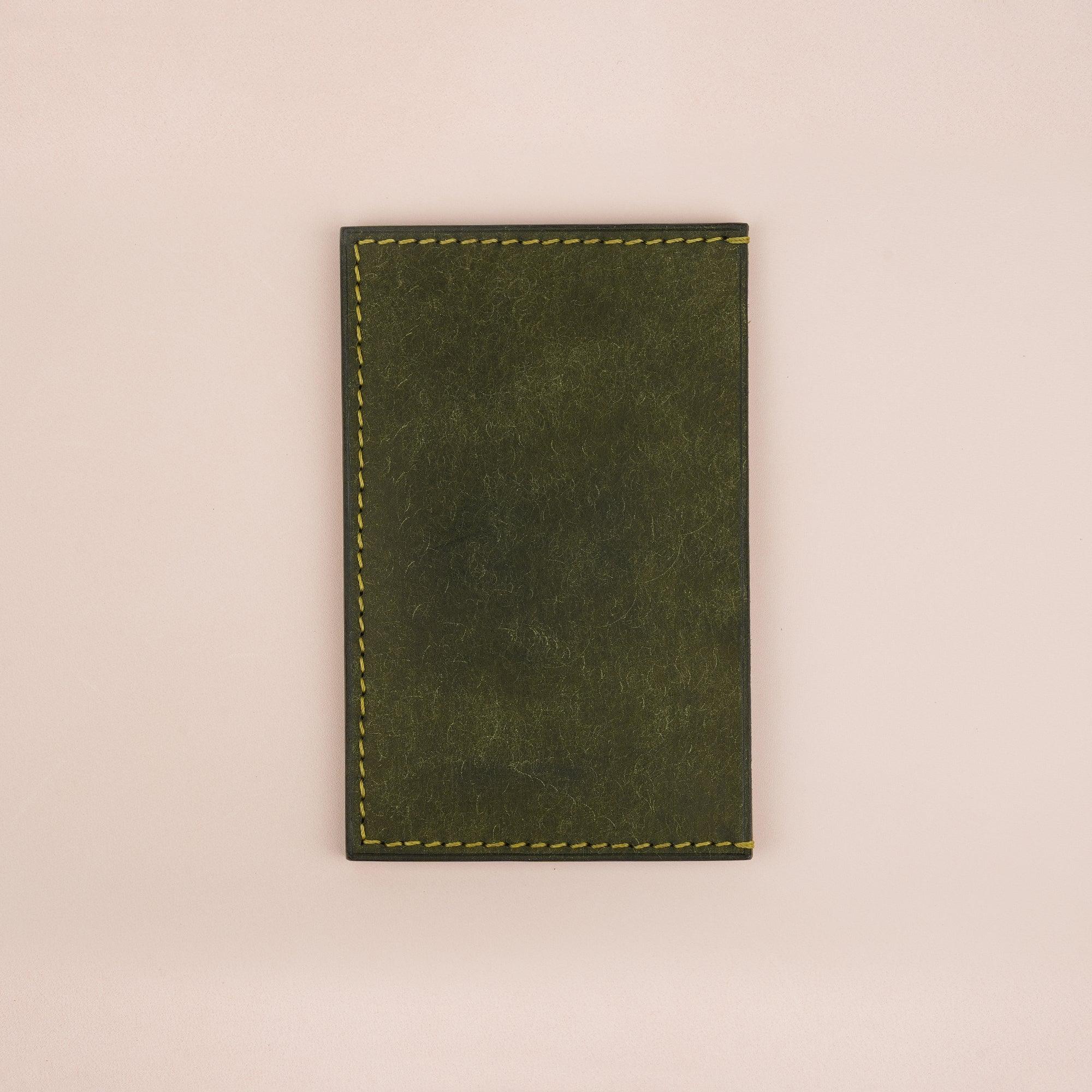 Vertical Olive and Golden Pueblo Leather Card Holder Wallet Slim - WildandKing