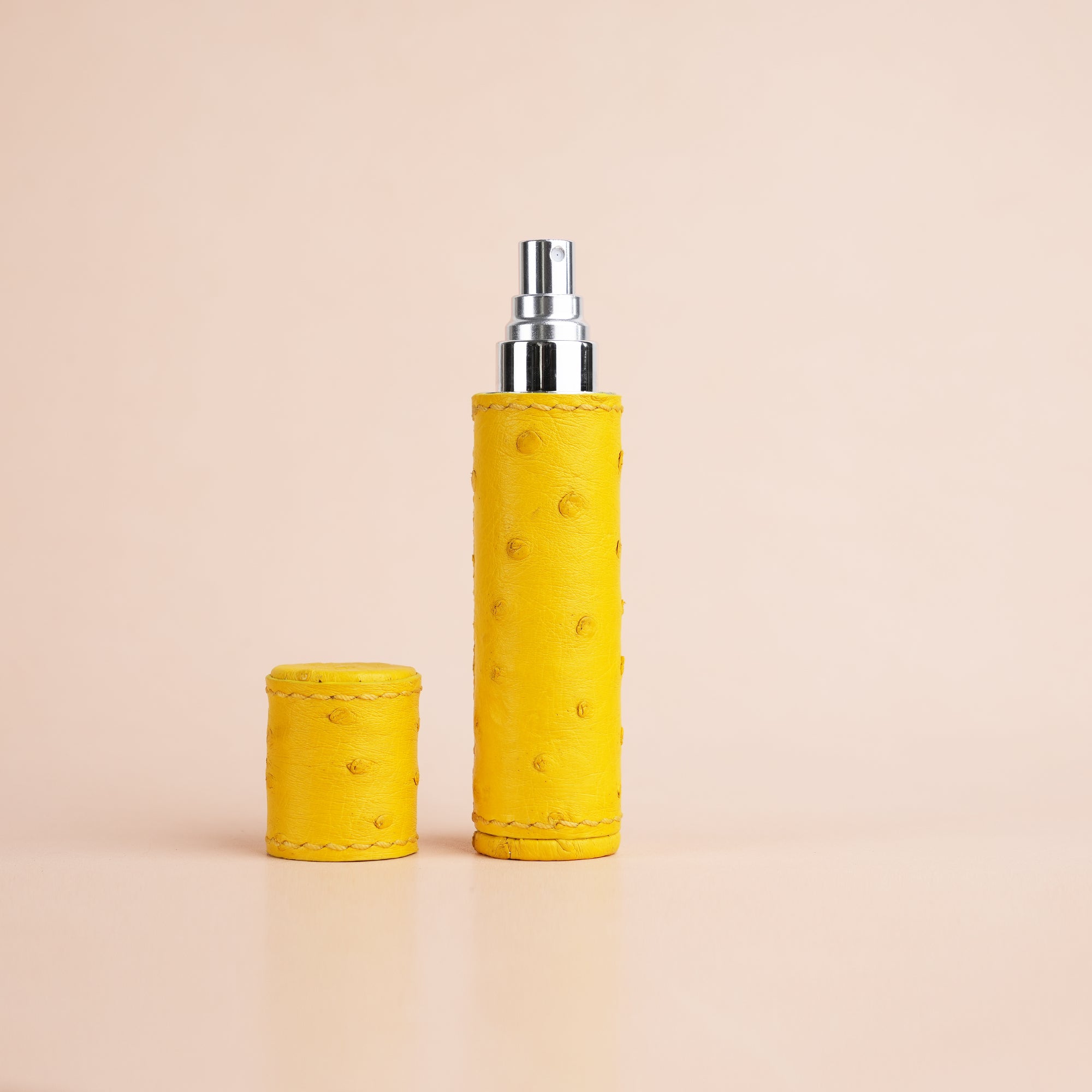 Yellow Ostrich Leather Perfume Case
