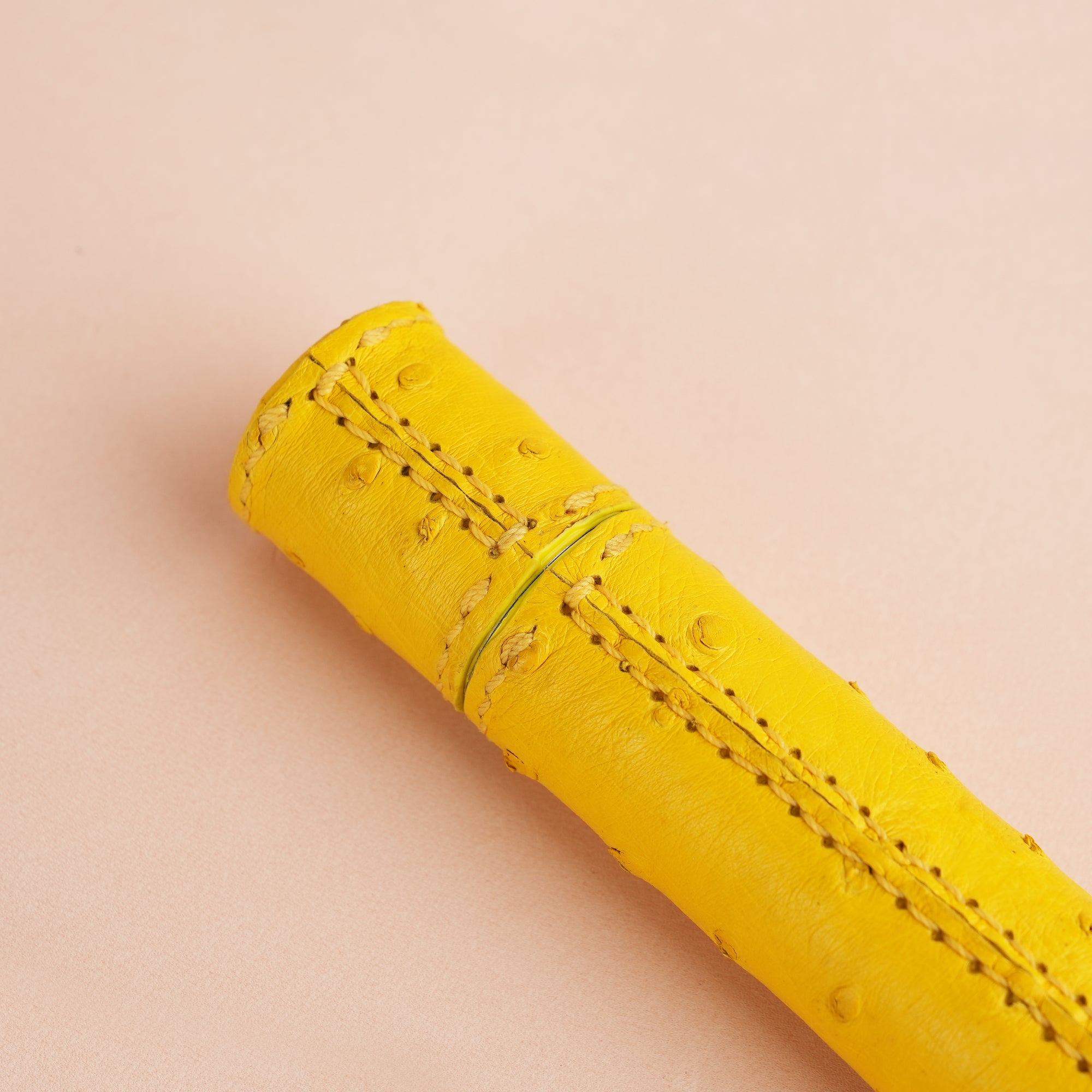 Yellow Ostrich Leather Perfume Case