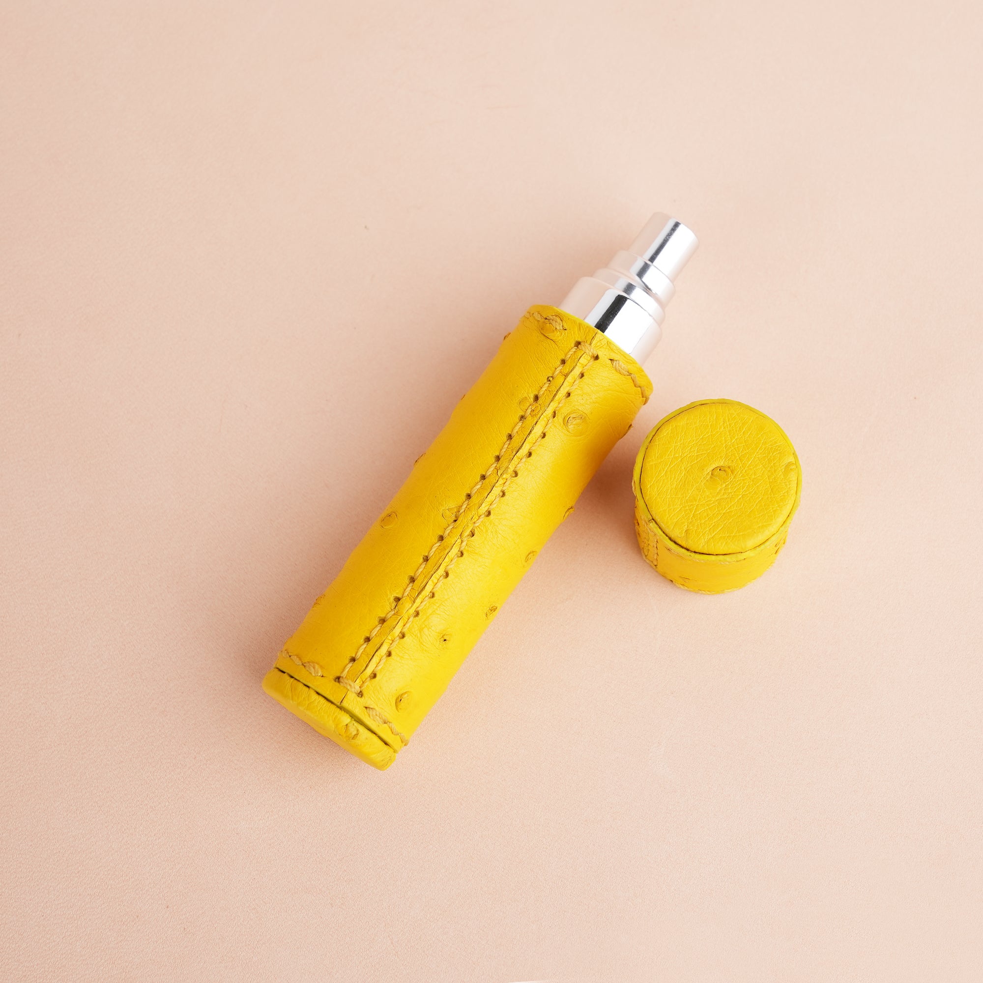 Yellow Ostrich Leather Perfume Case