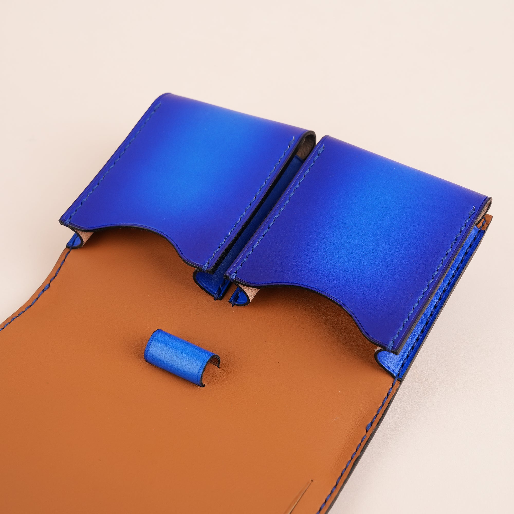 Blue Leather Wallet Card Deck