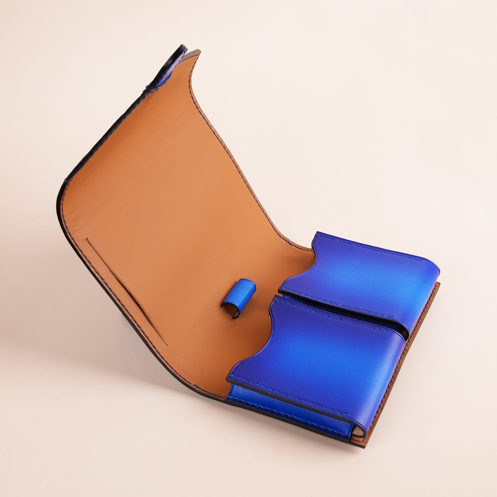 Blue Leather Wallet Card Deck