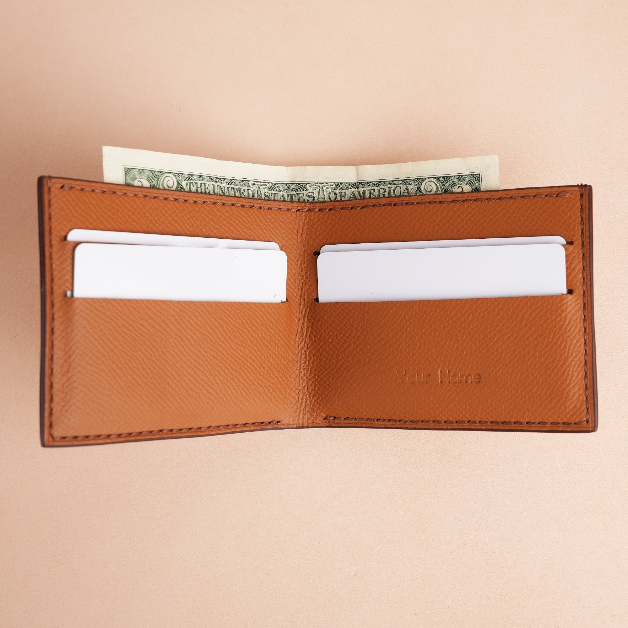 Tan Crocodile Leather Bifold Wallet