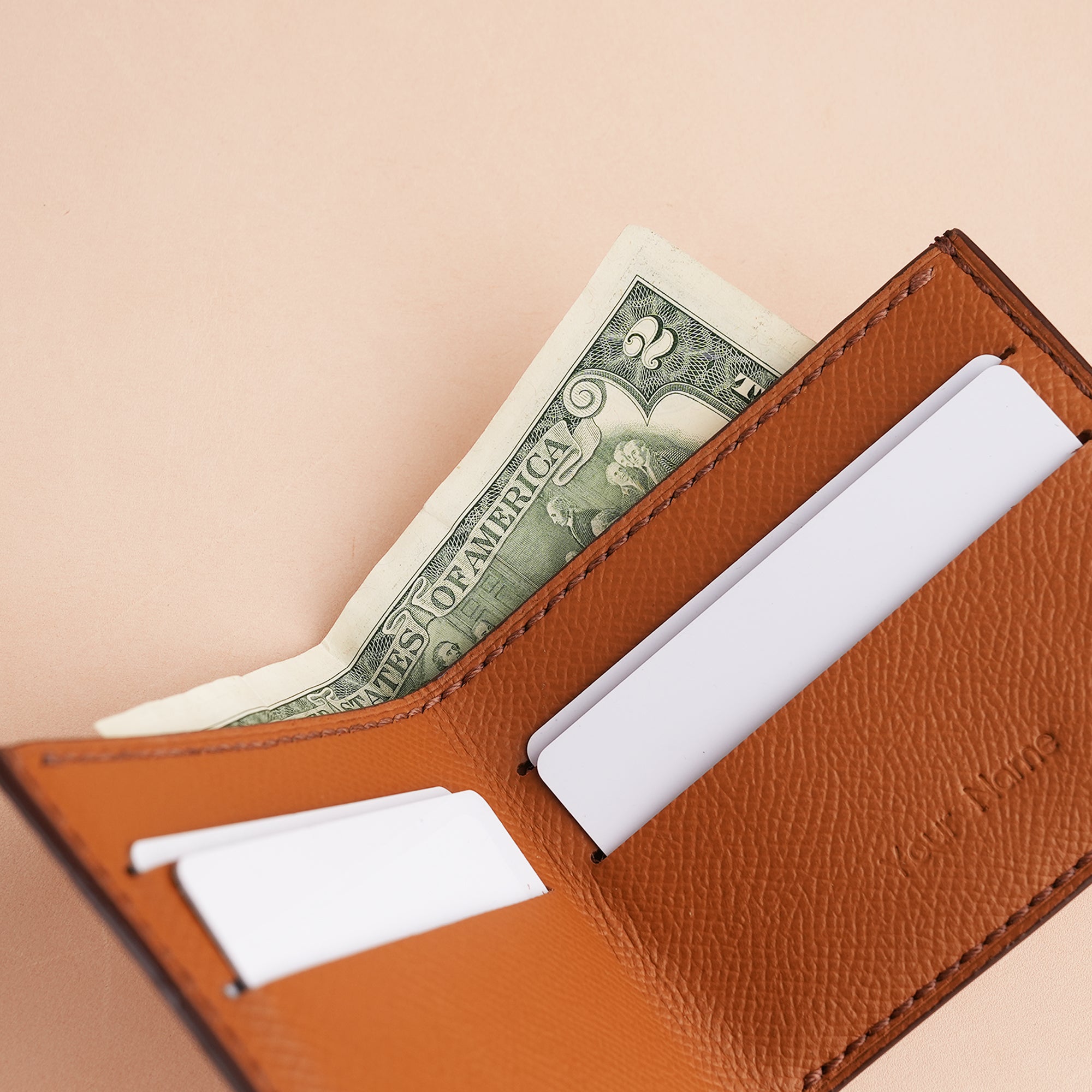 Tan Crocodile Leather Bifold Wallet
