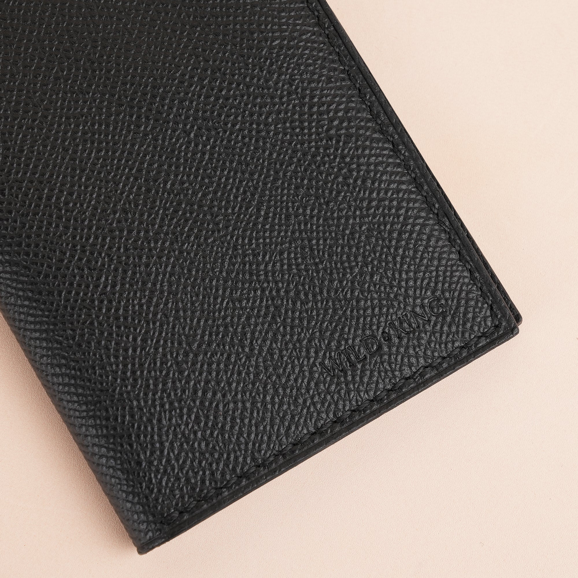 Minimalist Black Epsom Leather Bifold Wallet