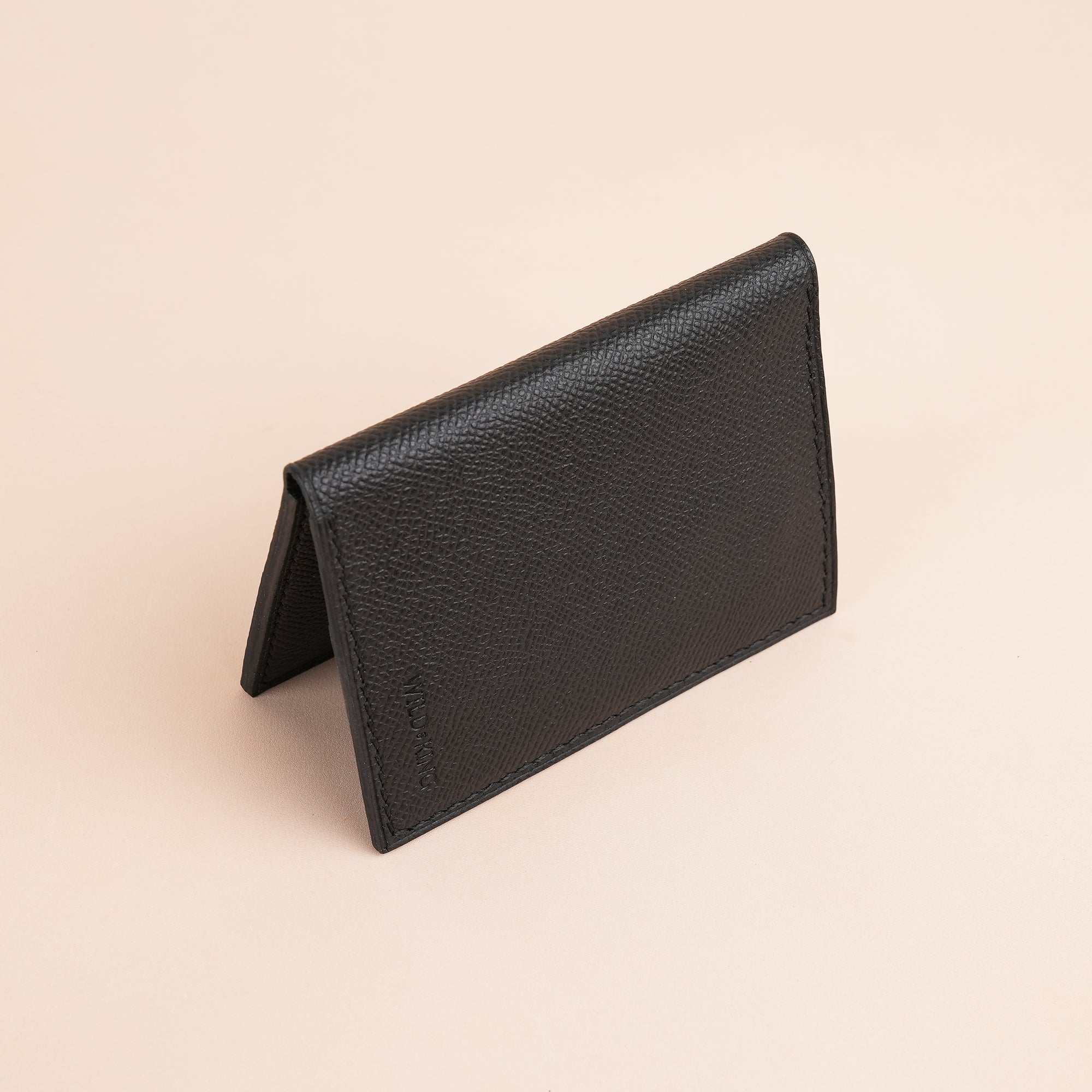 Minimalist Black Epsom Leather Bifold Wallet