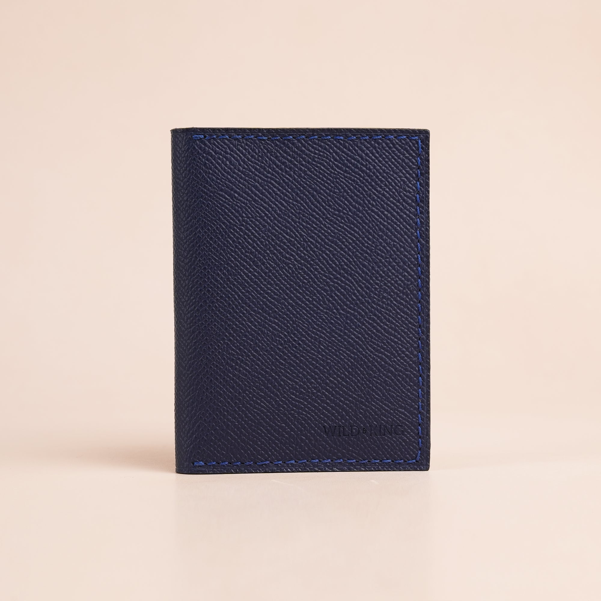 Minimalist Navy Epsom Leather Bifold Wallet