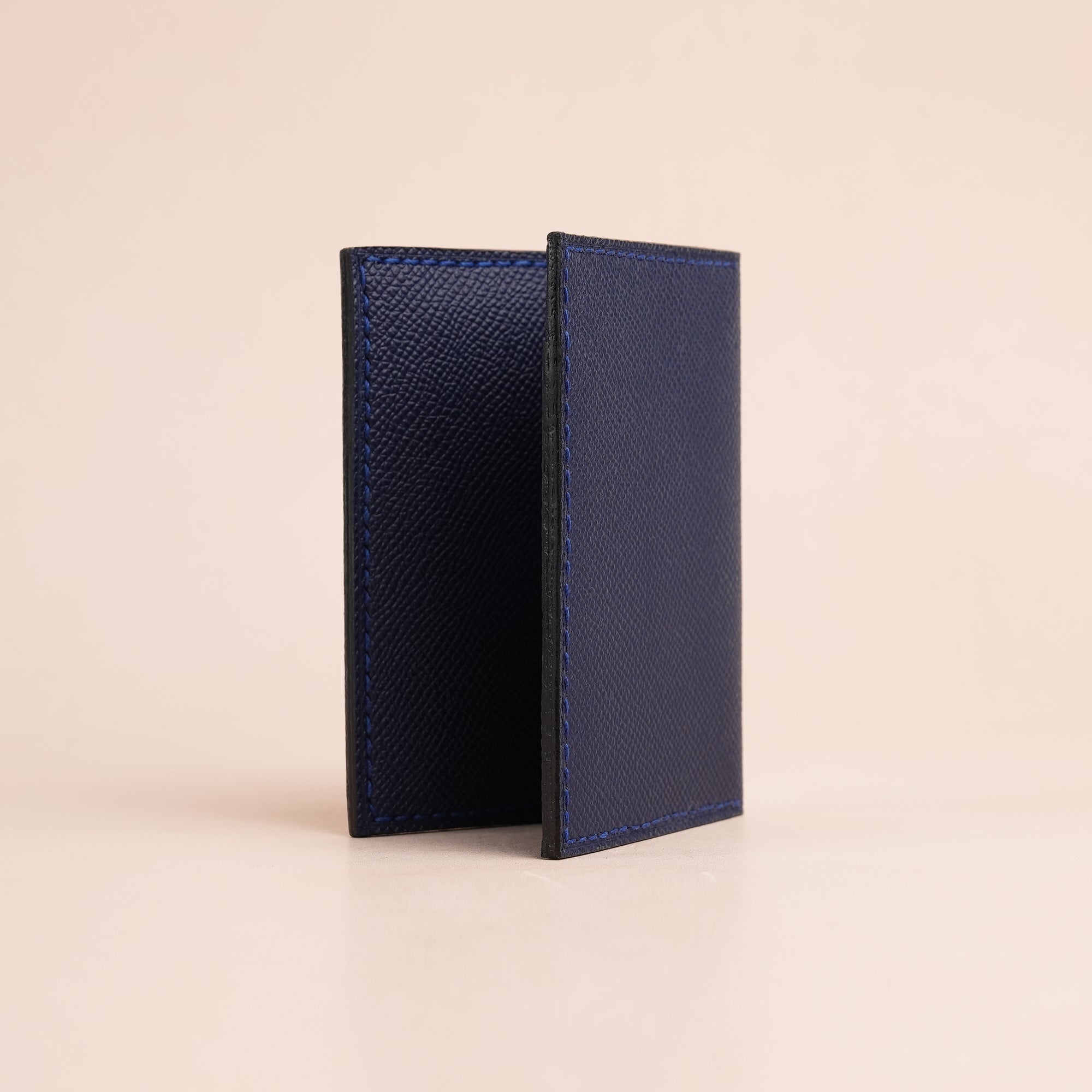 Minimalist Navy Epsom Leather Bifold Wallet