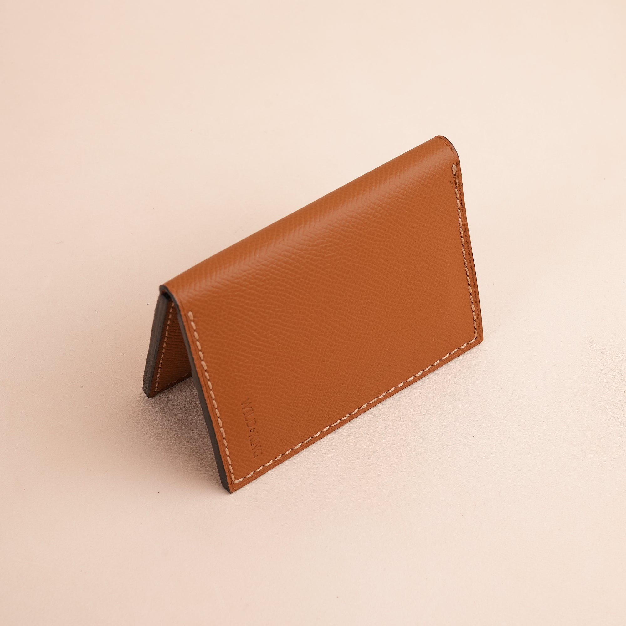 Minimalist Bronze Epsom Leather Bifold Wallet