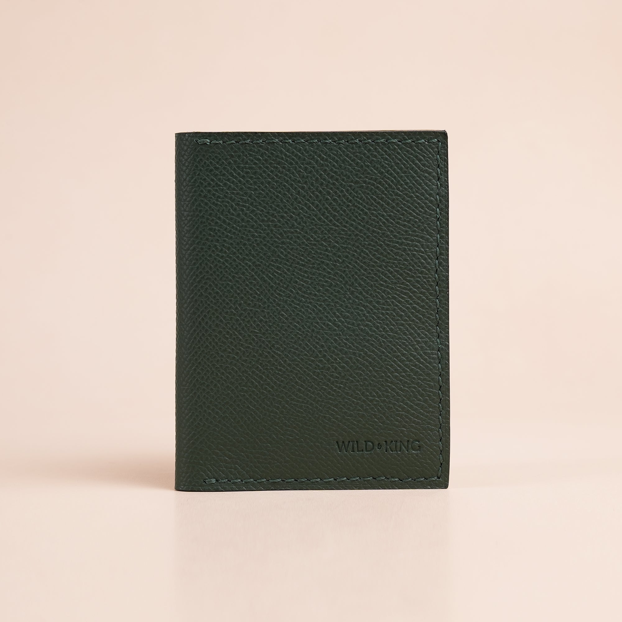 Minimalist Green Epsom Leather Bifold Wallet