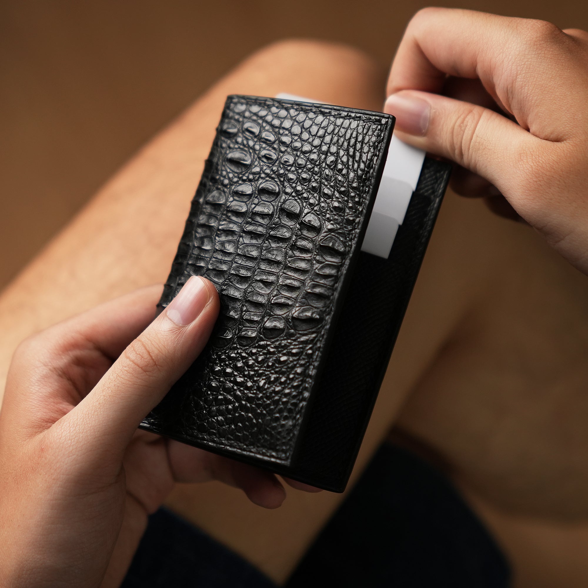 Black Double Hornback Bifold Wallet