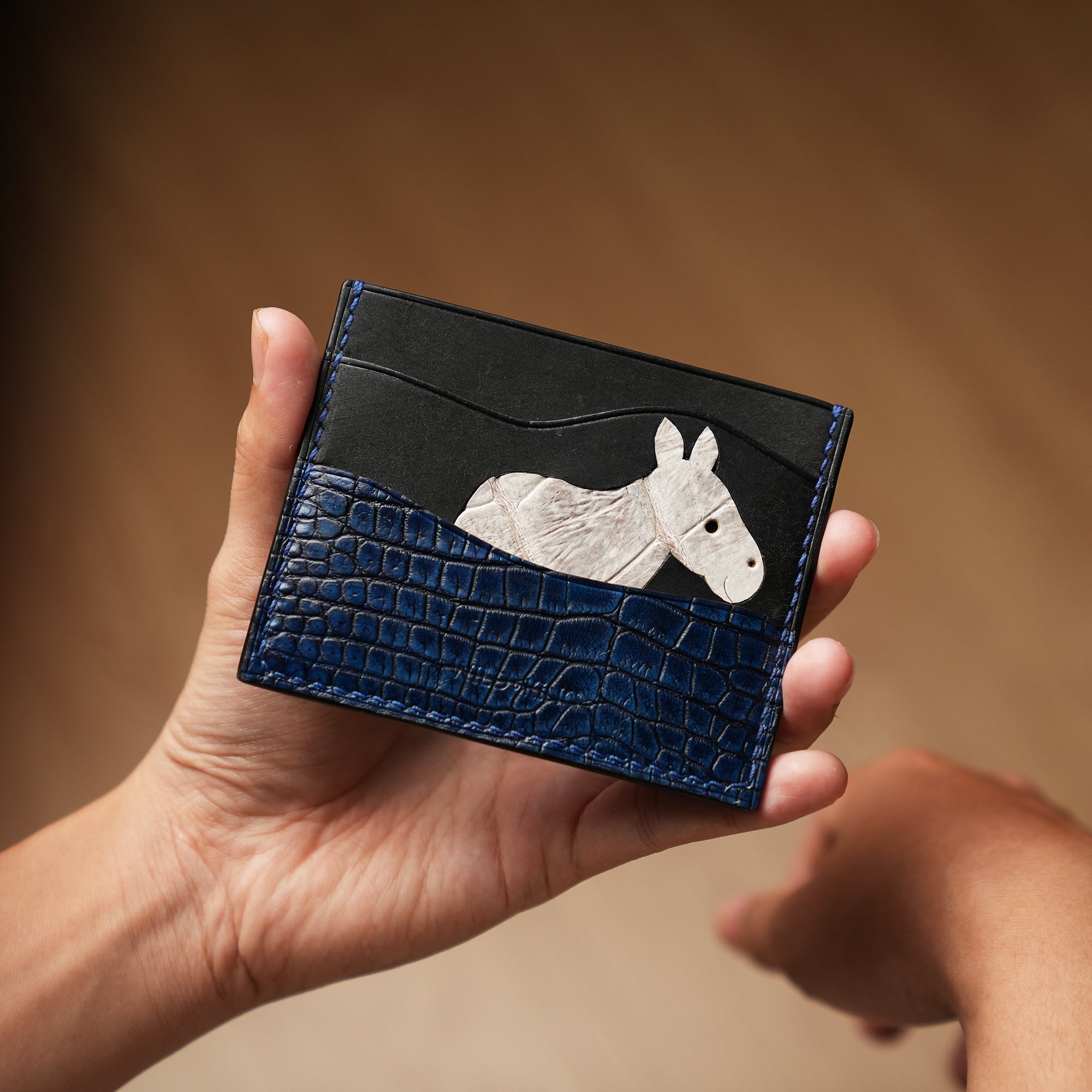 Black Pueblo Leather Card Holder - Stupid Donkey