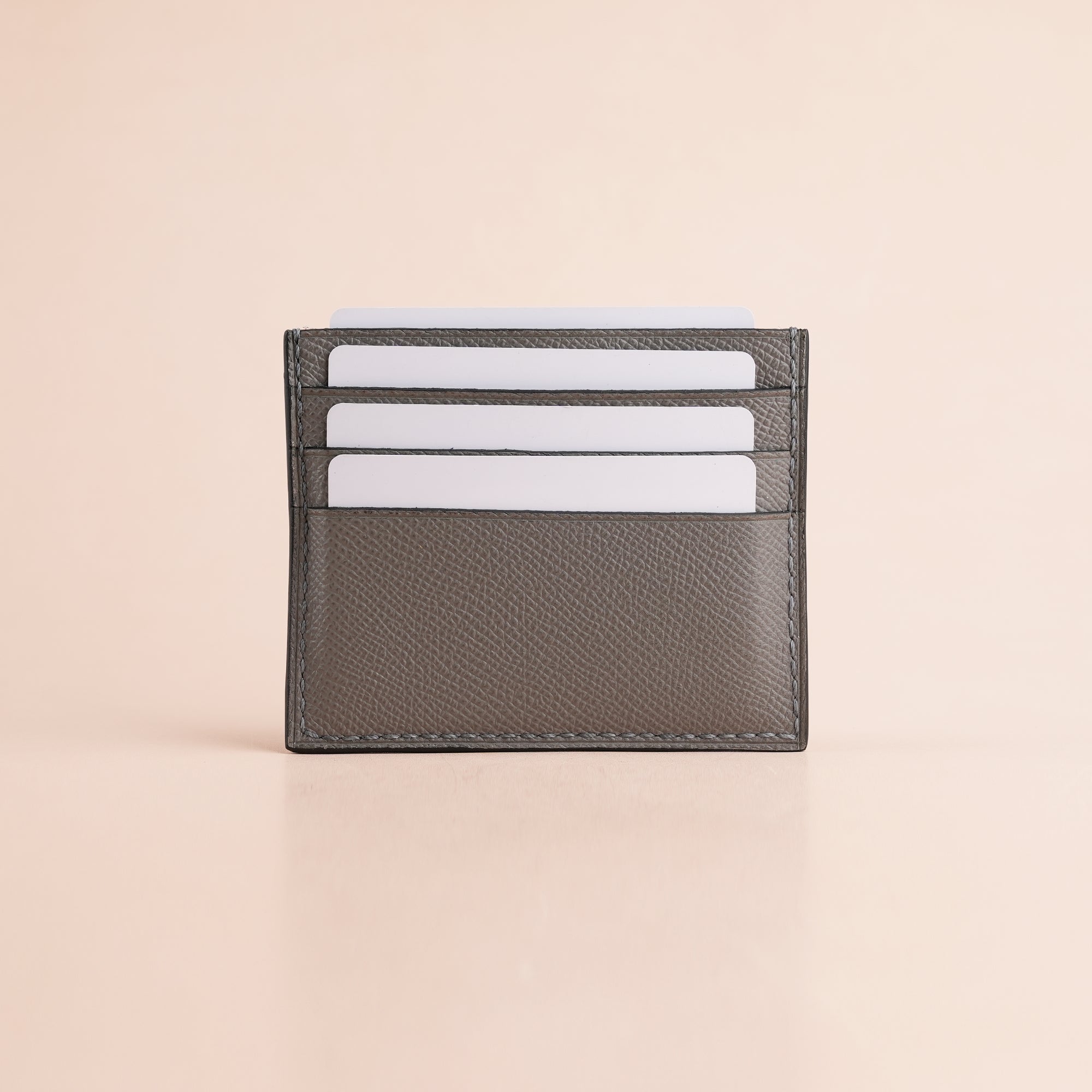 Gray Alligator Leather Card Holder - Patina Finish