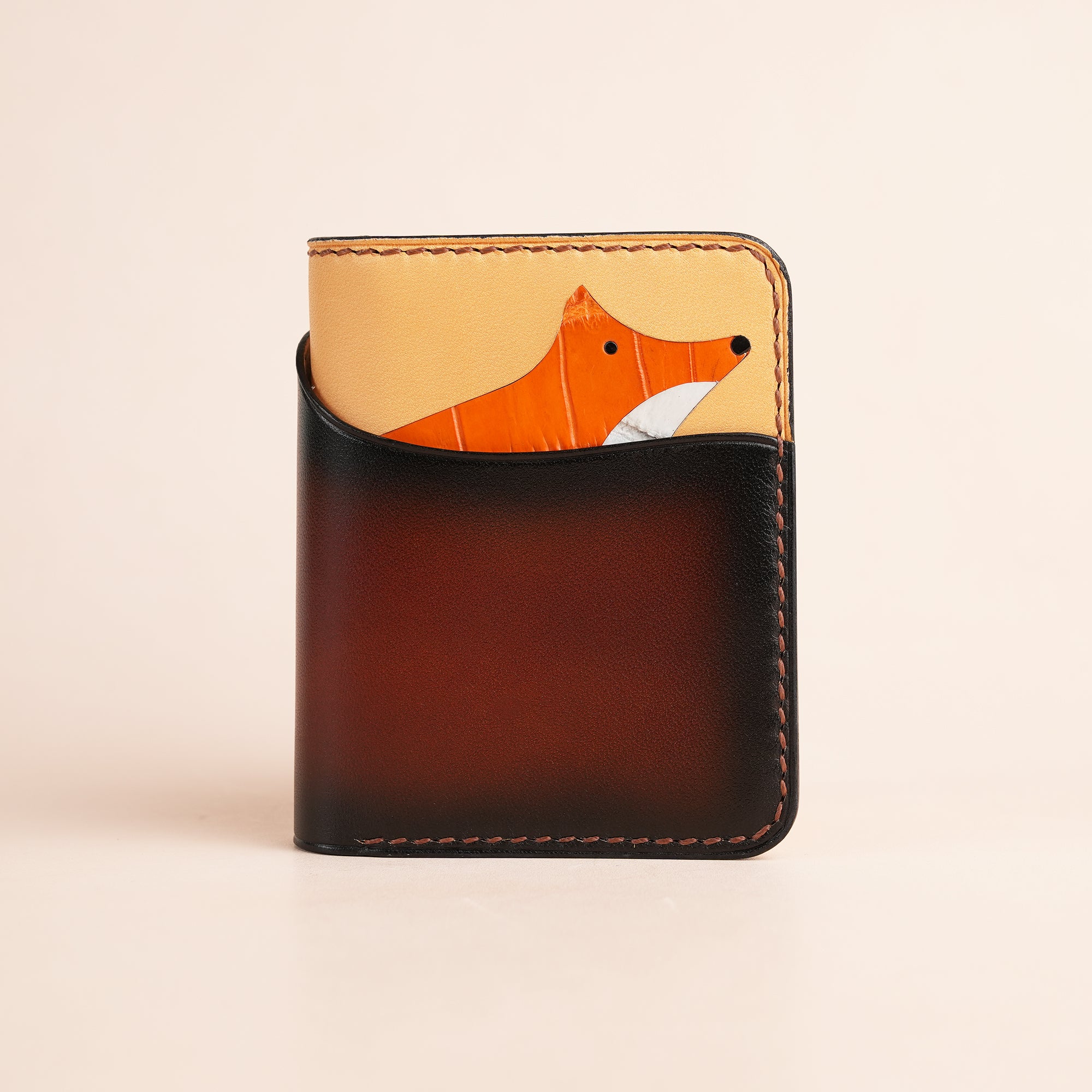 Cognac Leather Dualfold Wallet - Fox Design