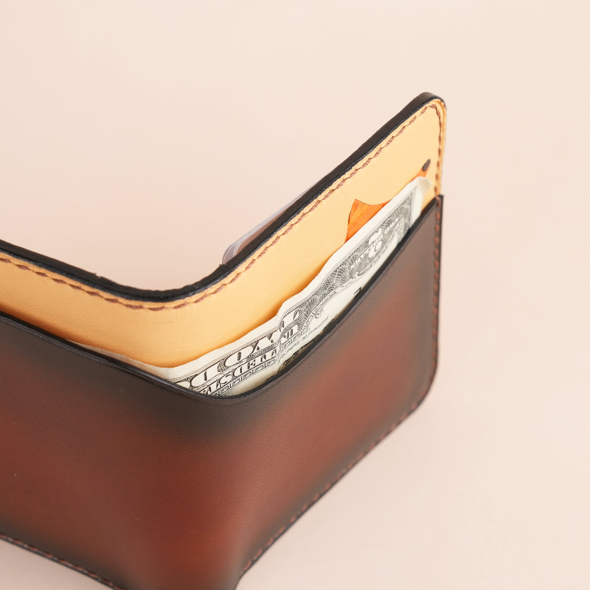 Cognac Leather Dualfold Wallet - Fox Design