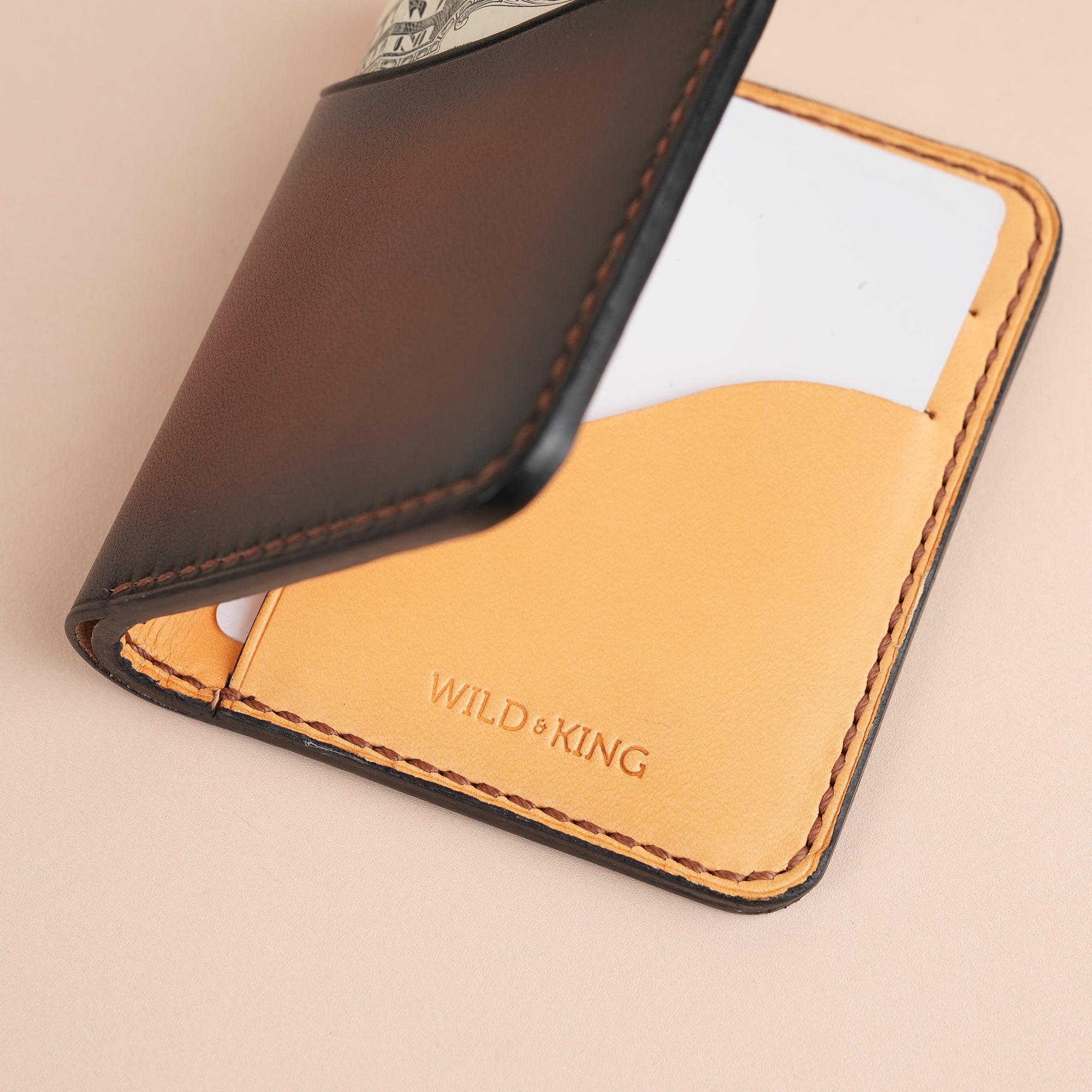 Cognac Leather Dualfold Wallet - Fox Design